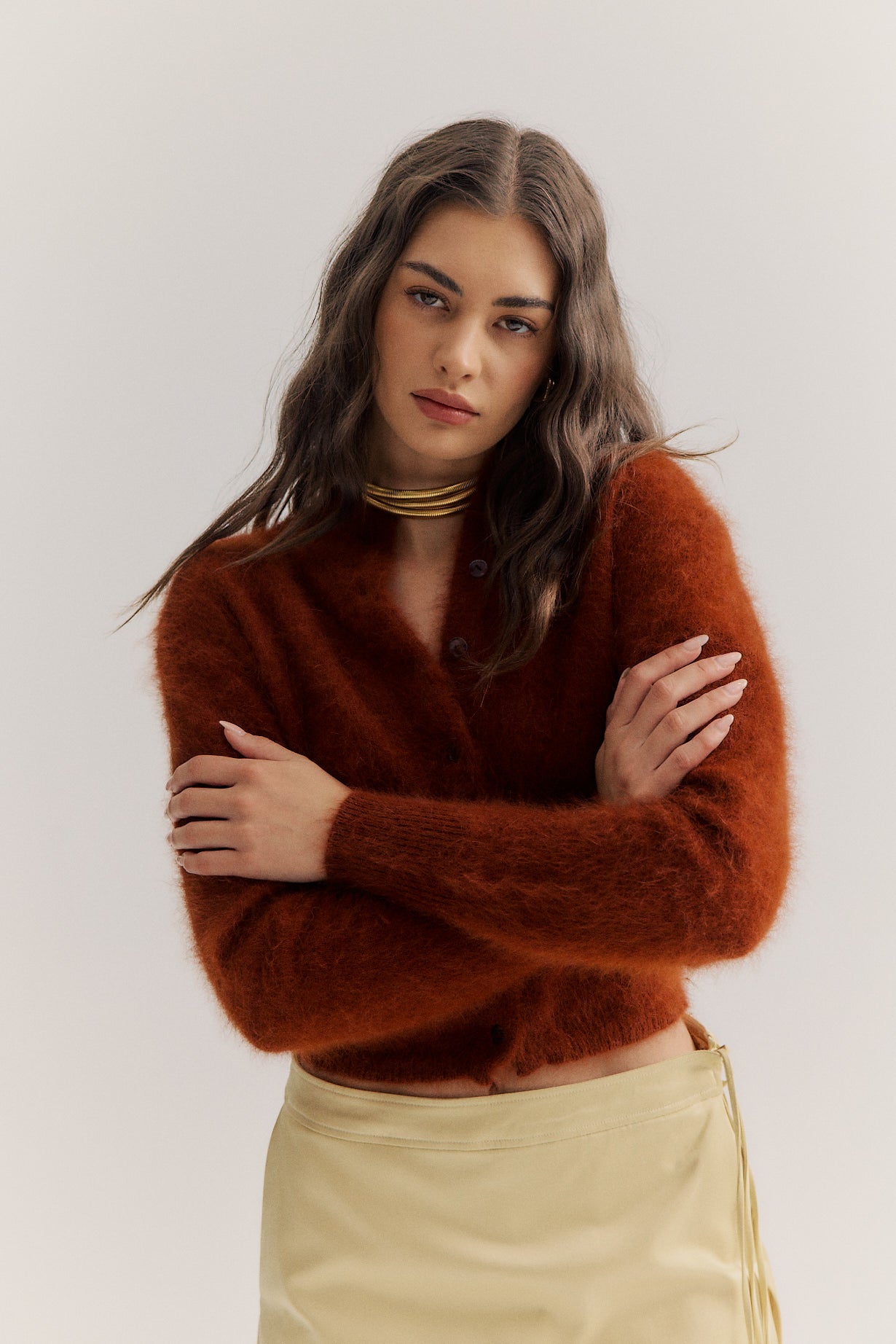 Bella Button up Cardigan - Chocolate