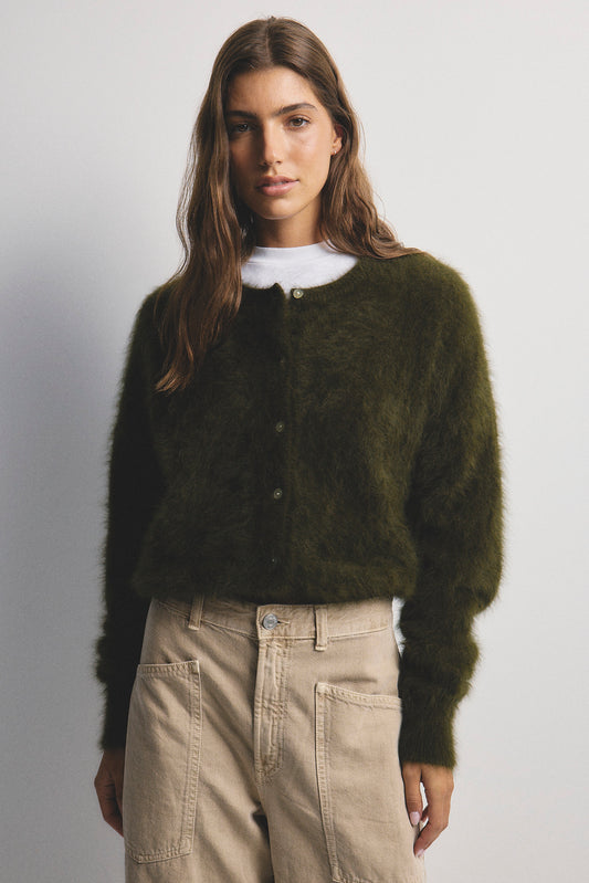 Frankie Crew Cardigan - Moss