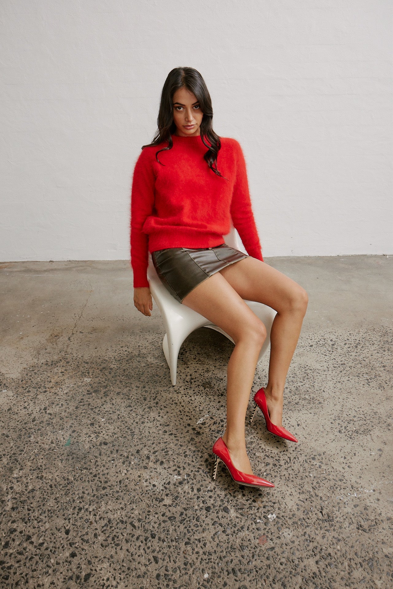 Adele Crew Neck Knit - Flame