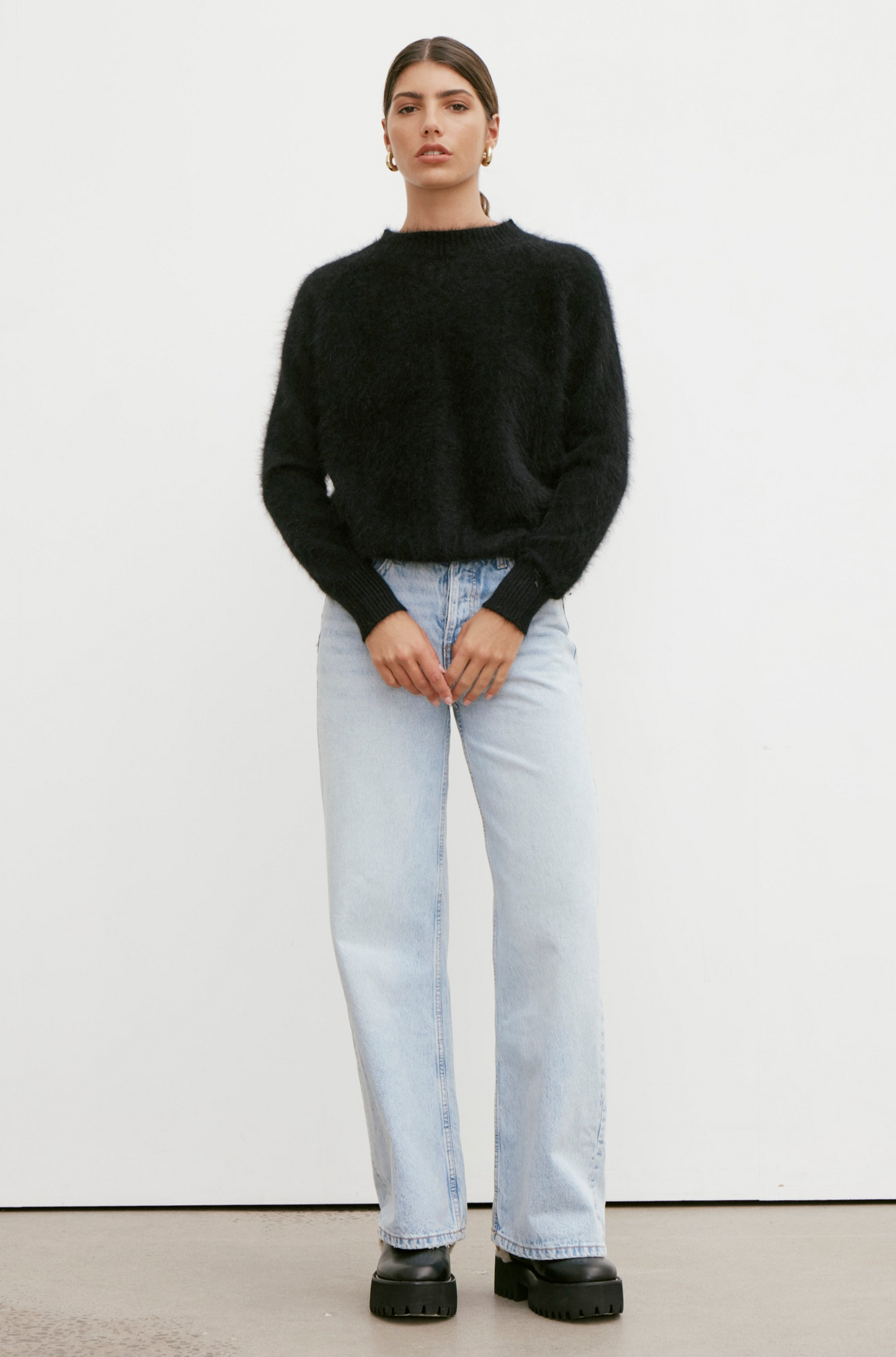 Adele Crew Neck Knit - Black