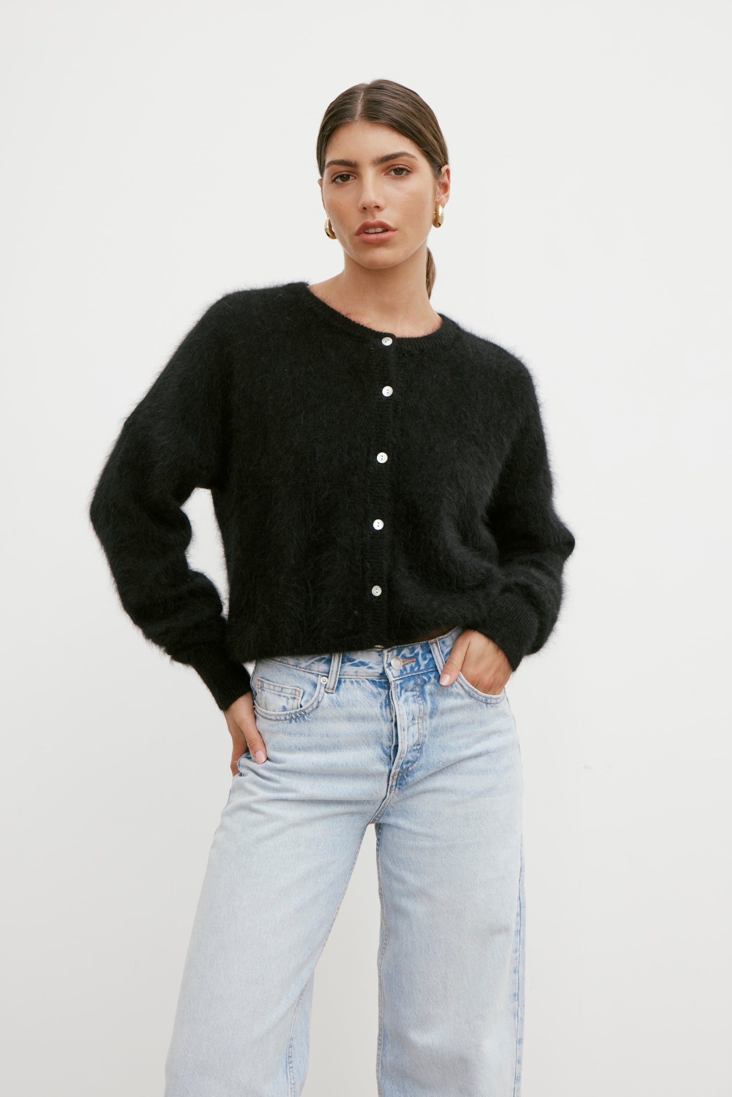 Frankie Crew Cardigan - Black