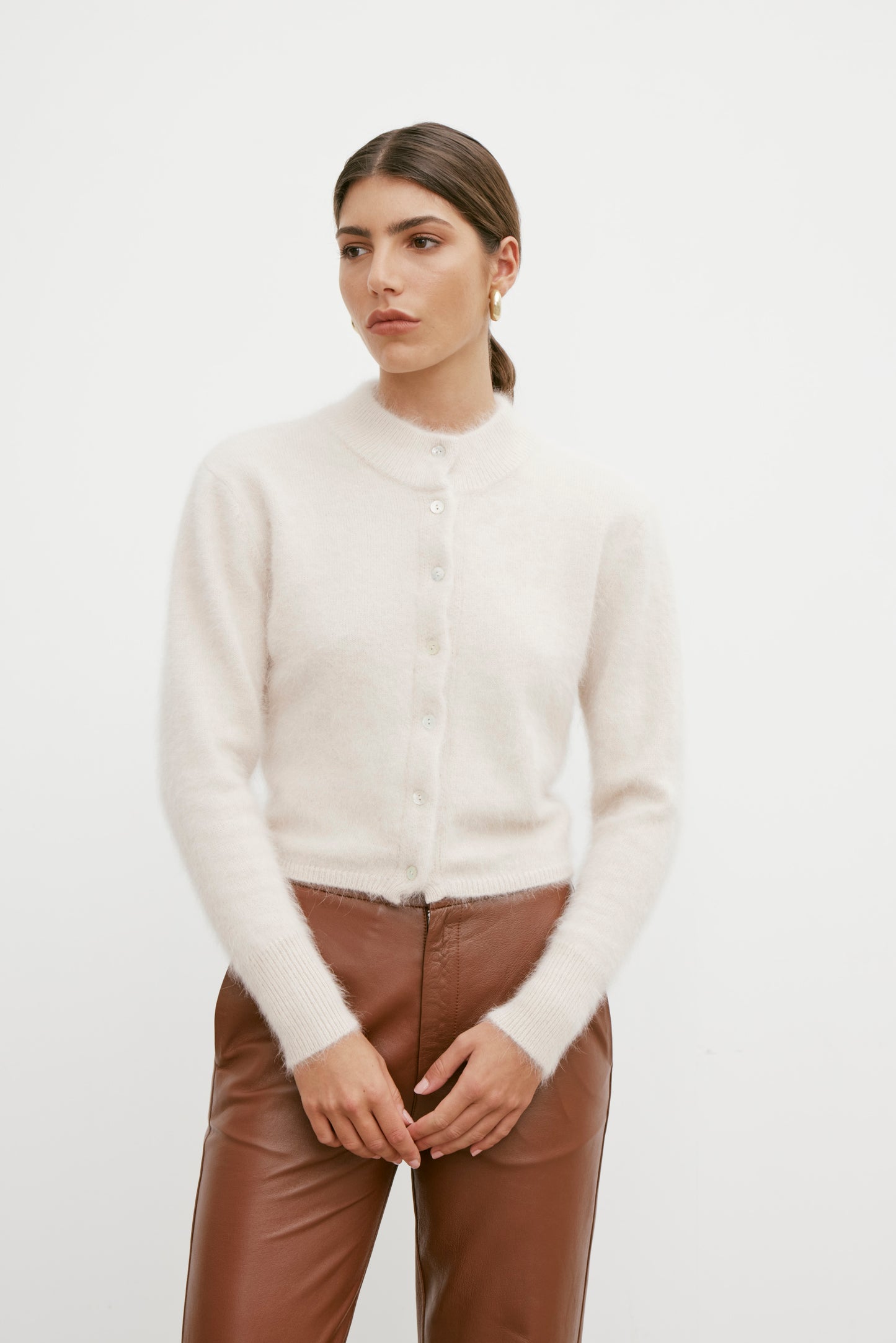 Bella Button up Cardigan - Oatmeal
