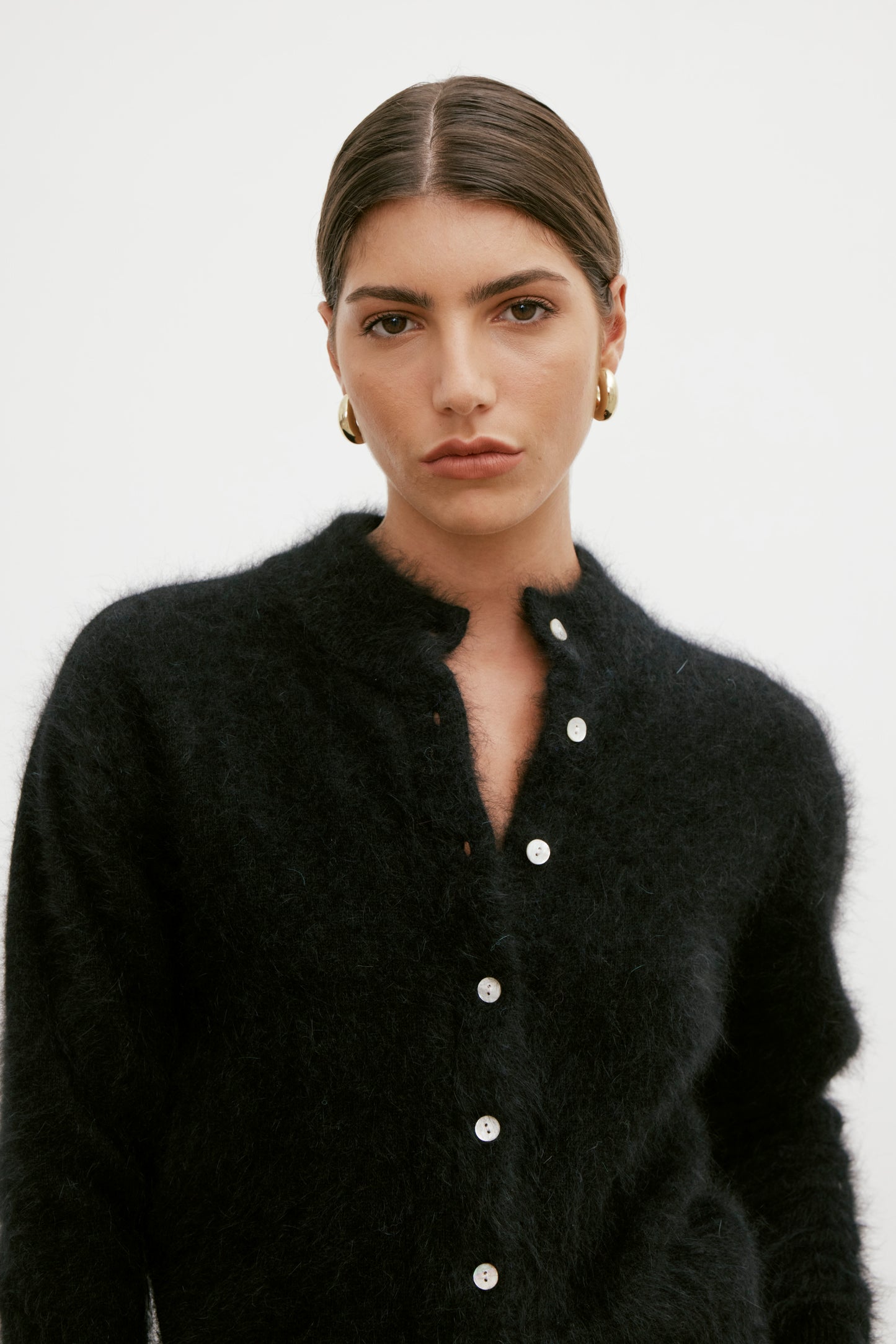Bella Button up Cardigan - Black