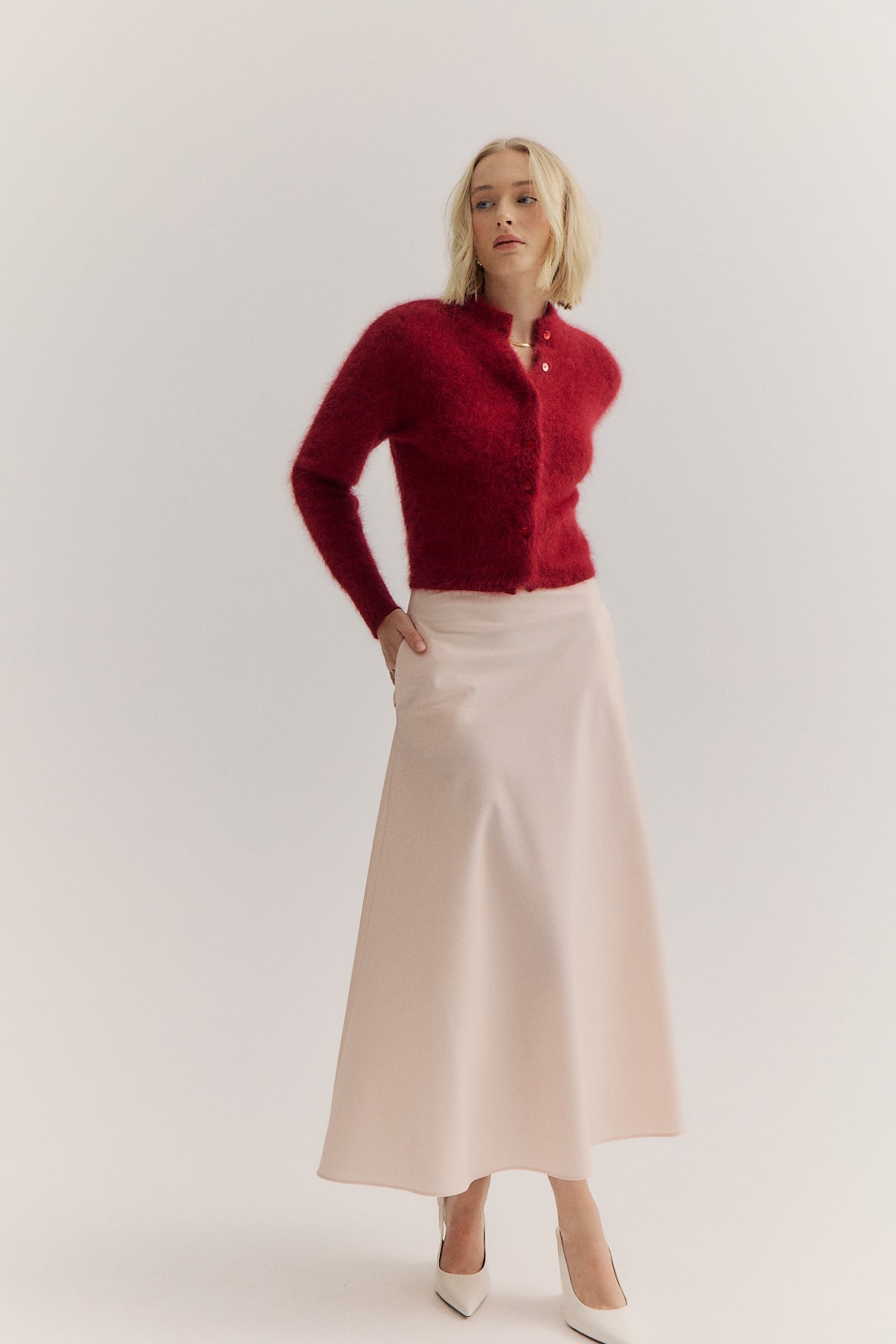Bella Button up Cardigan - Merlot