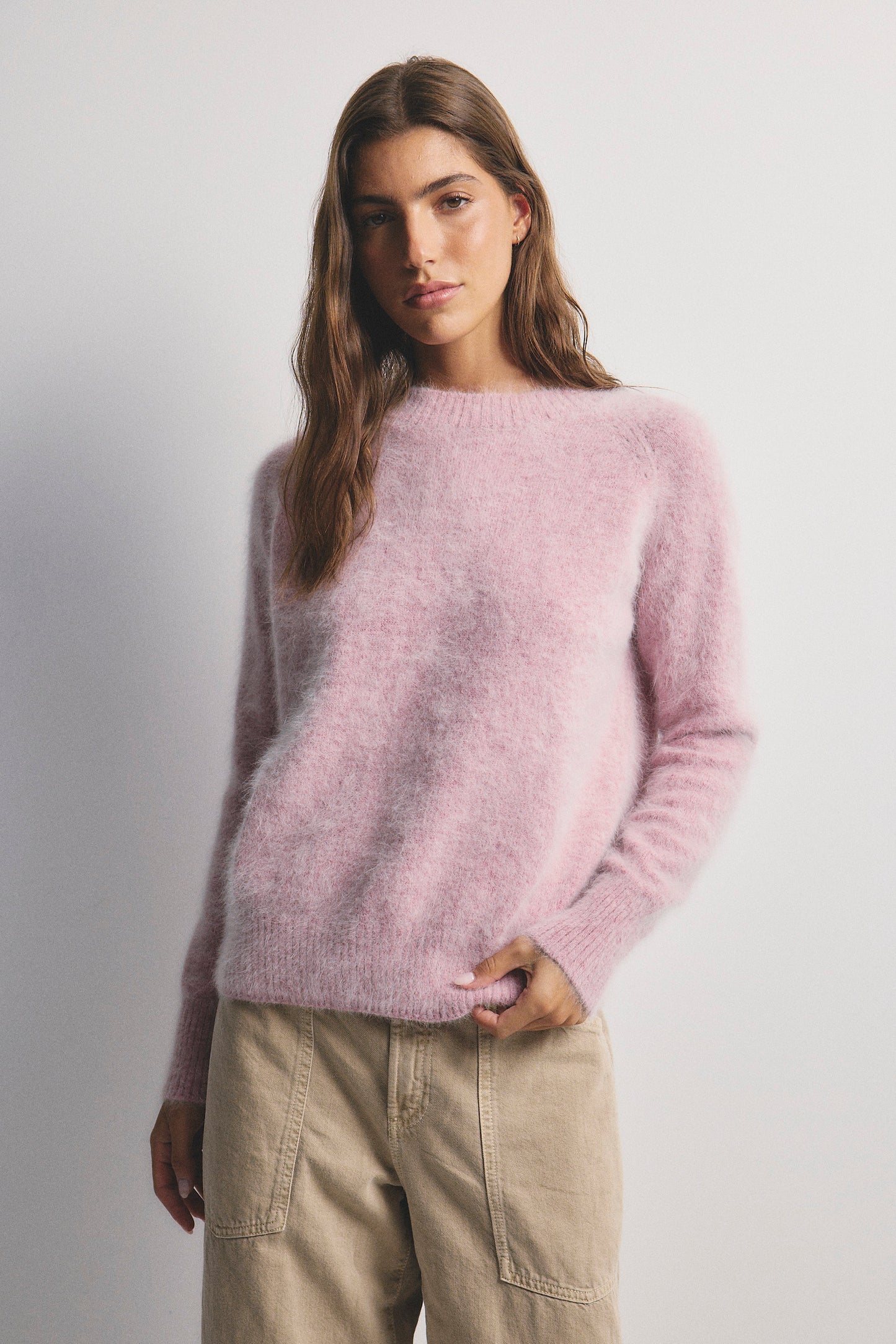 Adele Crew Neck Knit - Petal Cloud