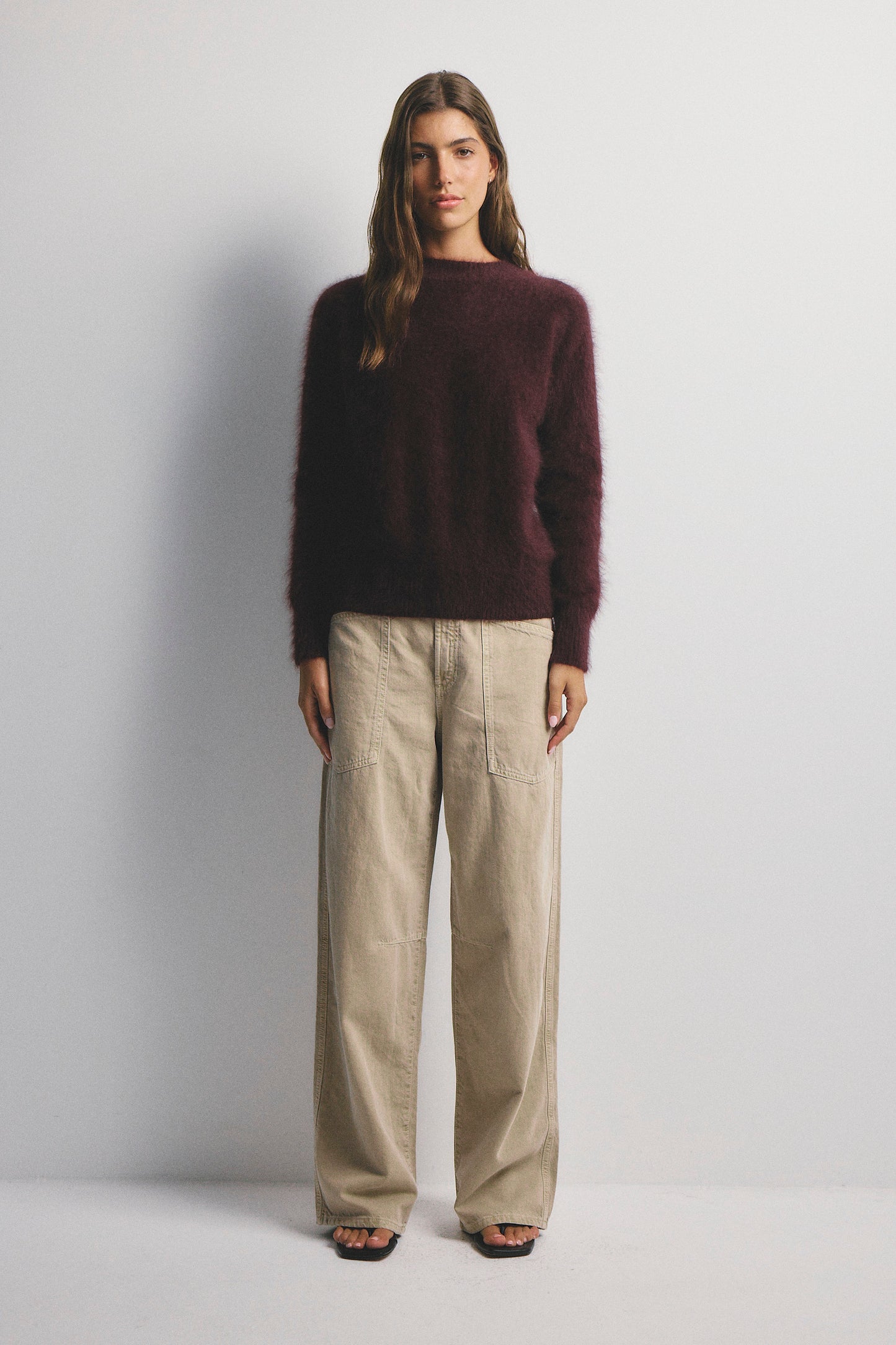 Adele Crew Neck Knit - Aubergine