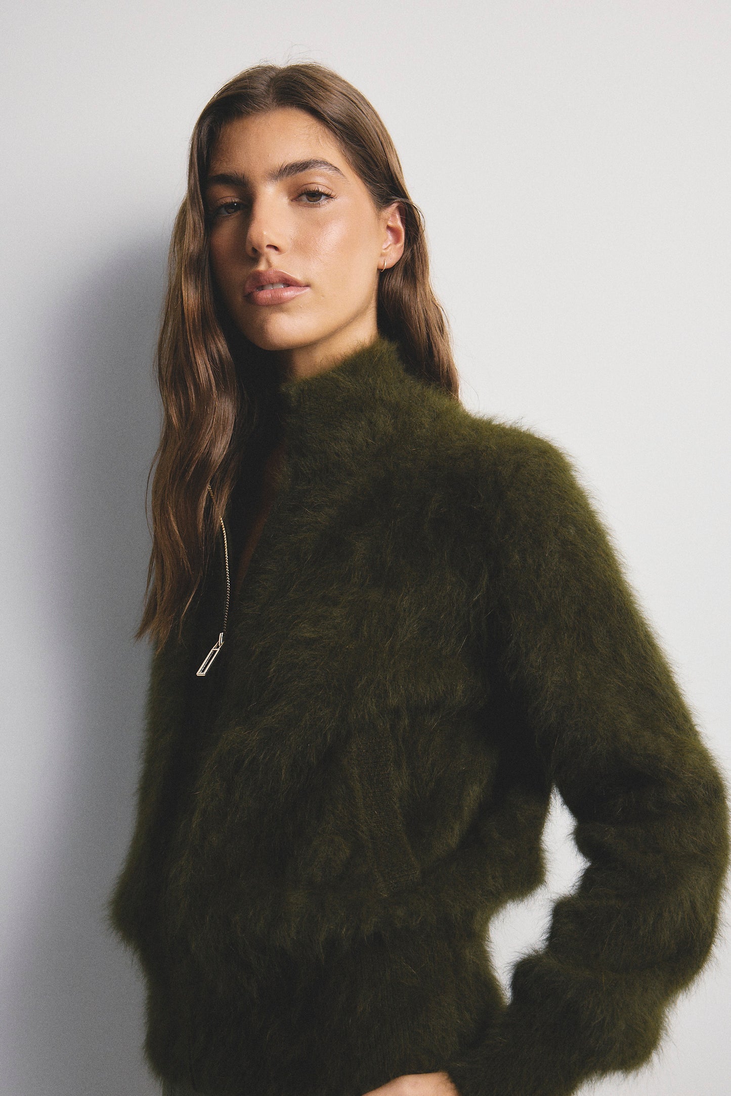 Felix Zip Cardigan - Moss