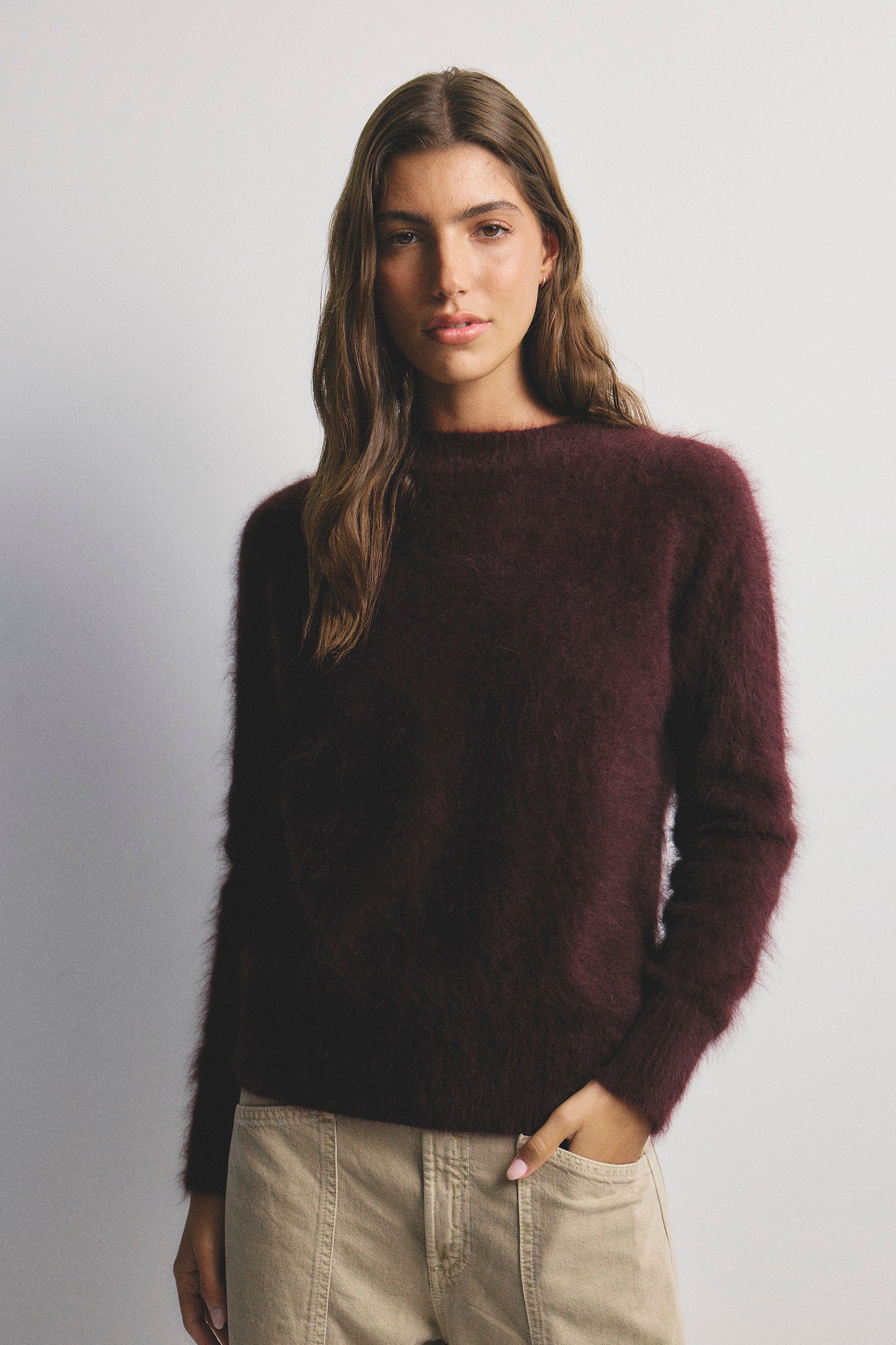 Adele Crew Neck Knit - Aubergine