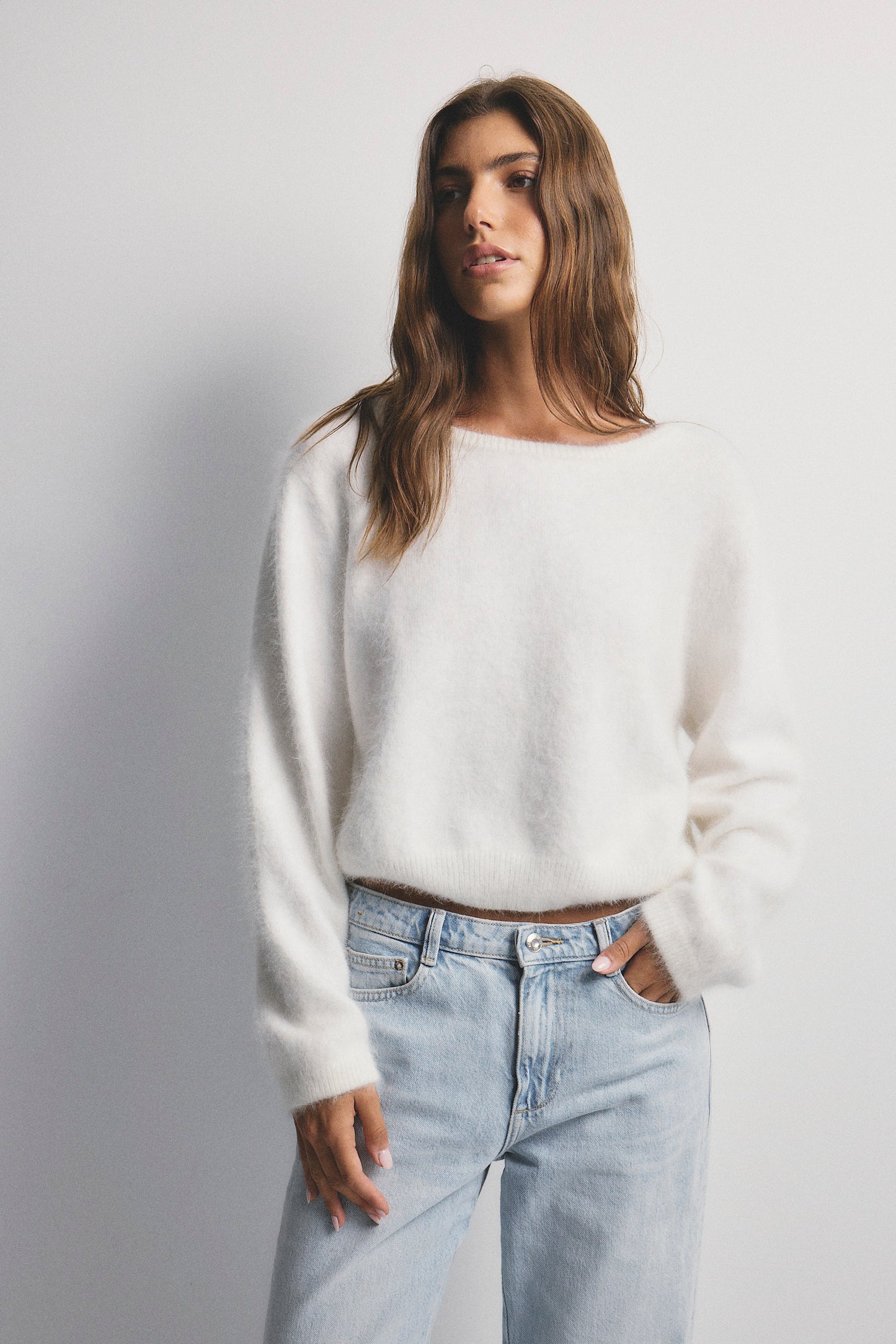 Stella Boat Neck Knit - Snow