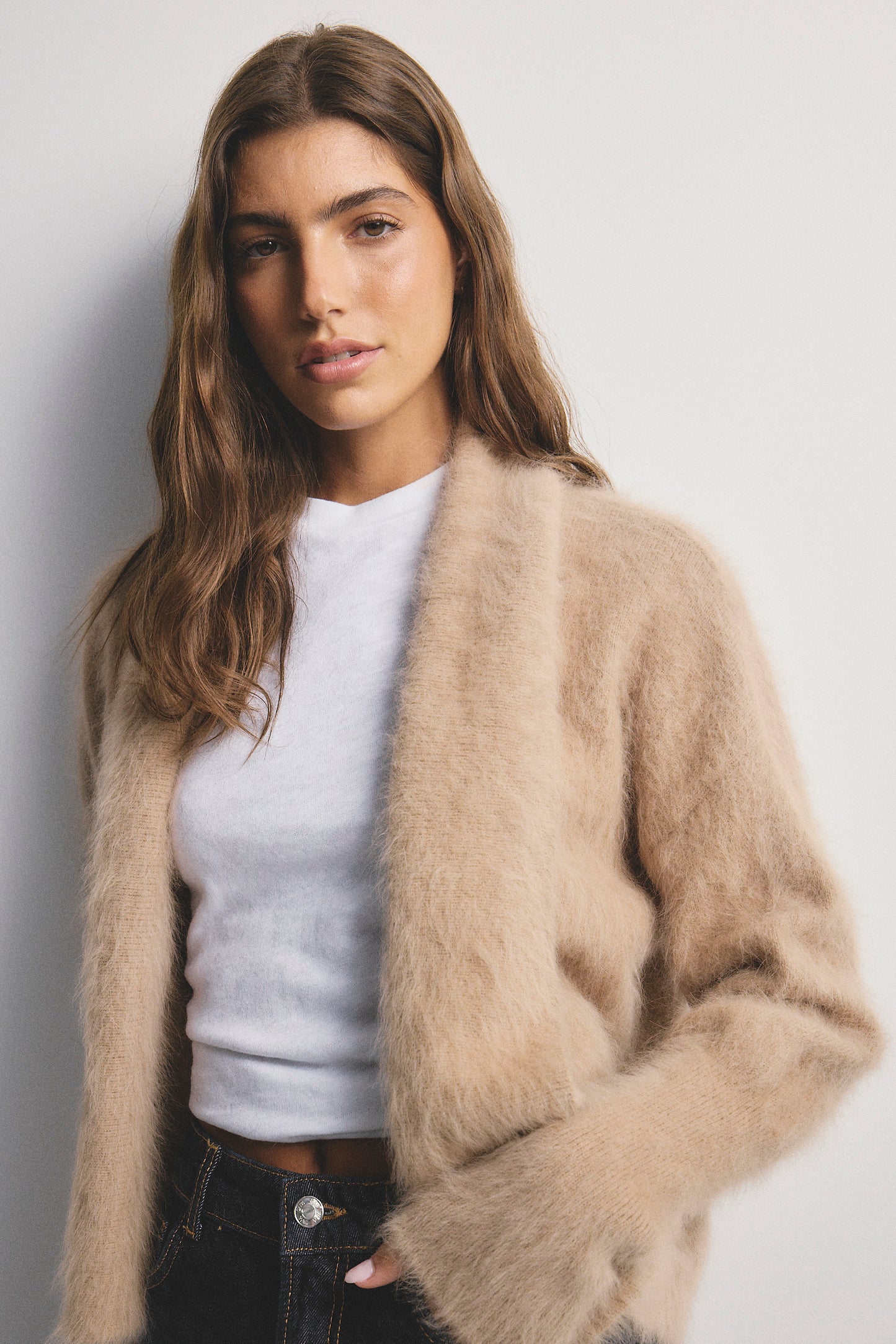 Zoe Open Cardigan - Latte
