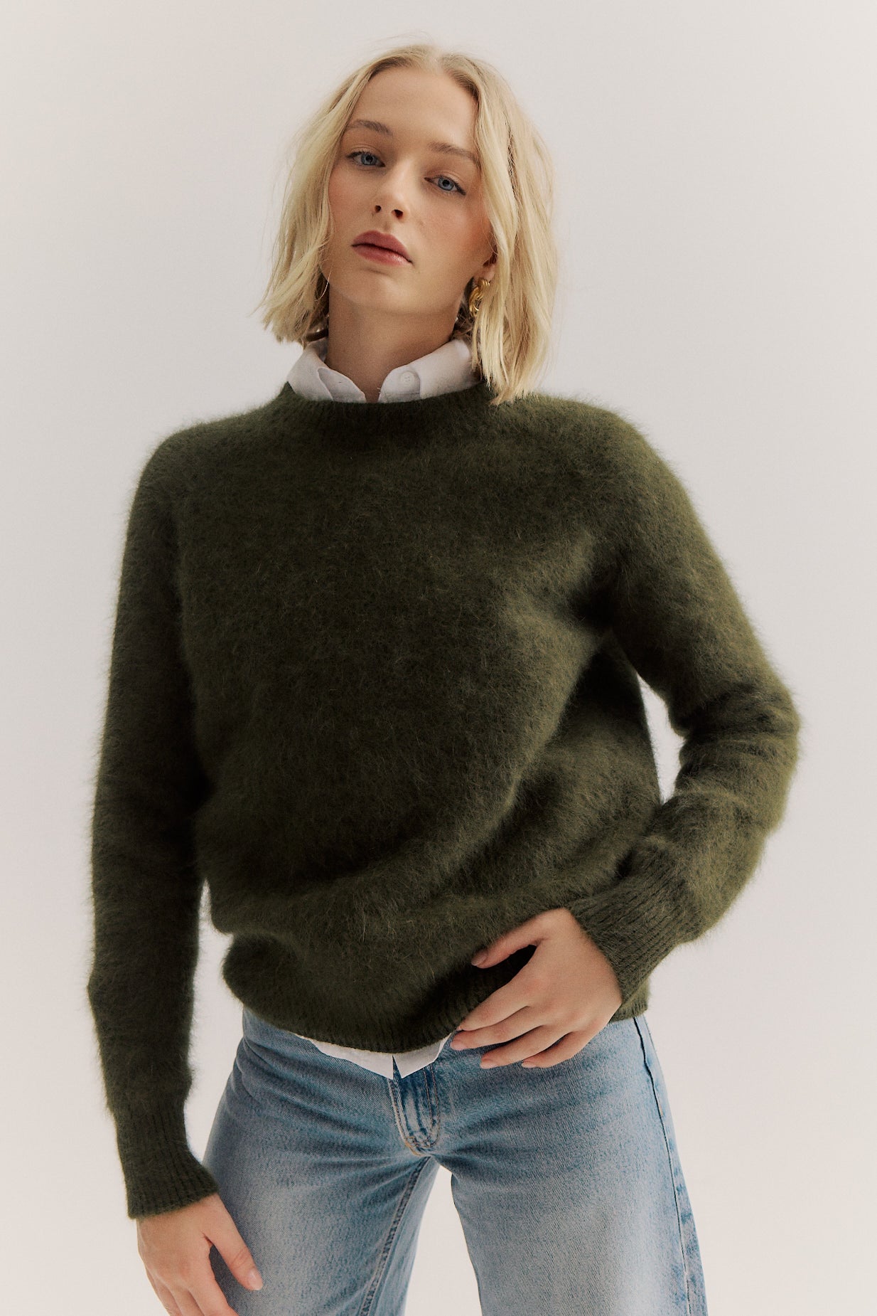 Adele Crew Neck Knit - Moss