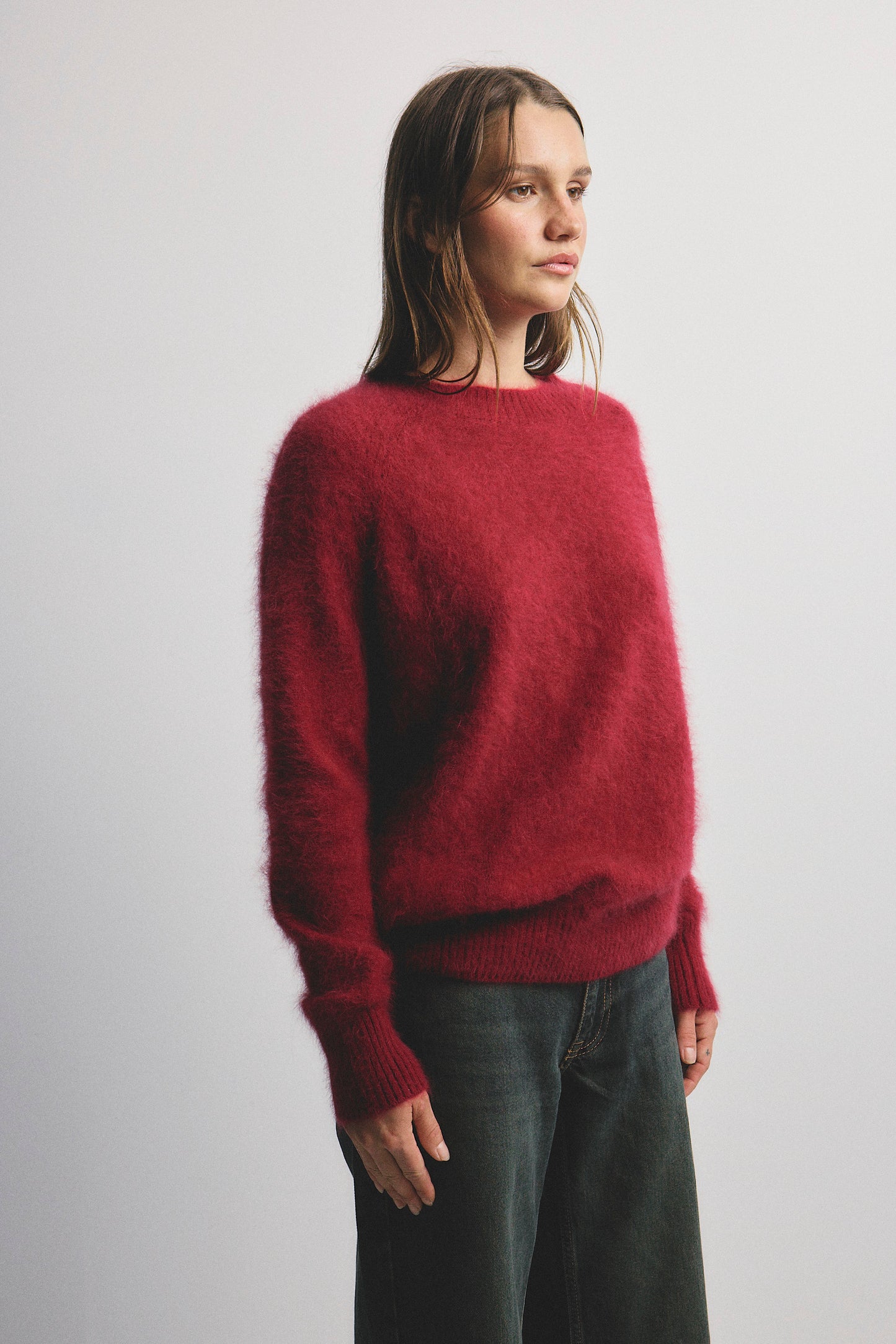 Adele Crew Neck Knit - Cerise