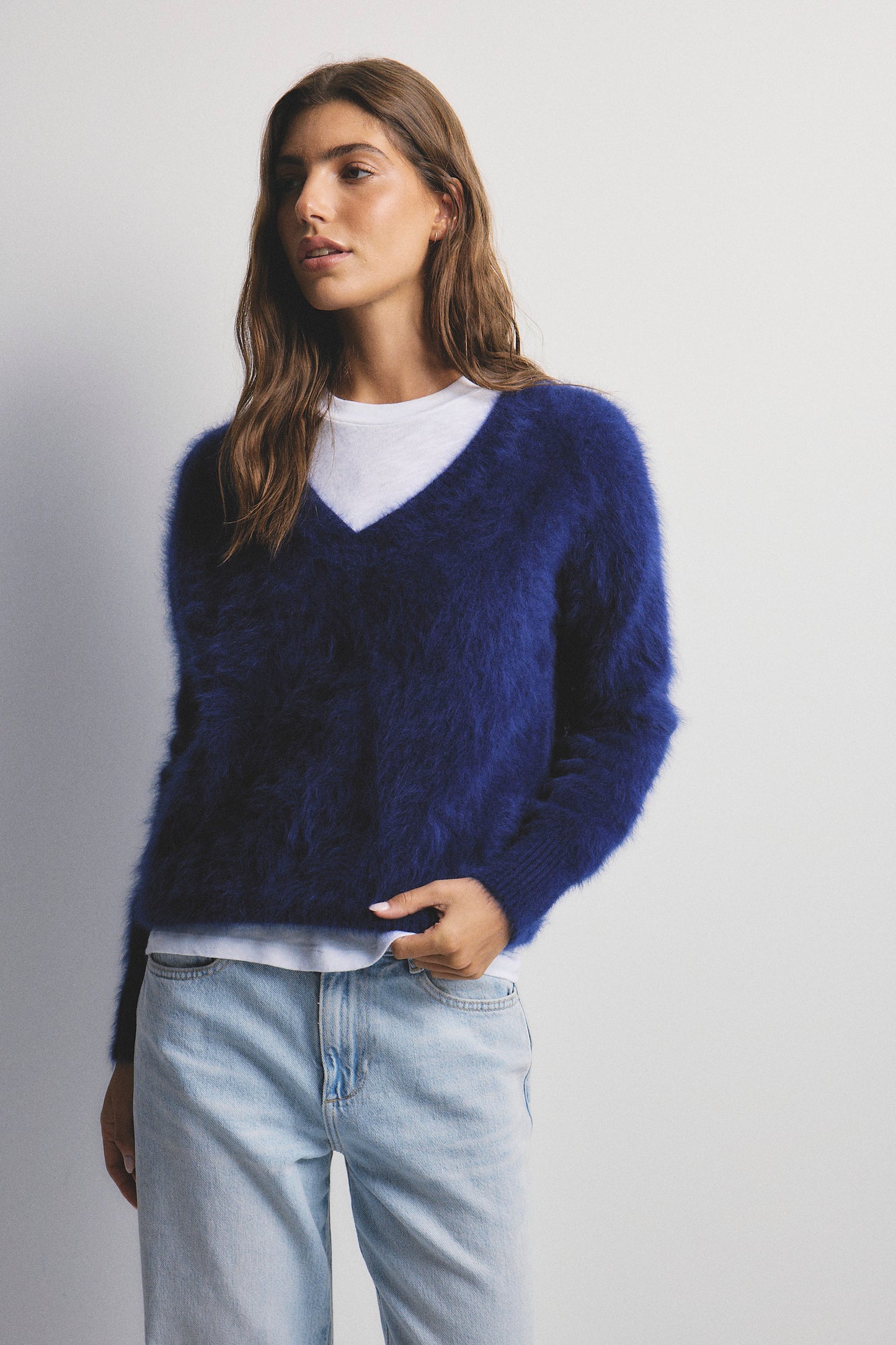 Olivia V-Neck Knit - Navy