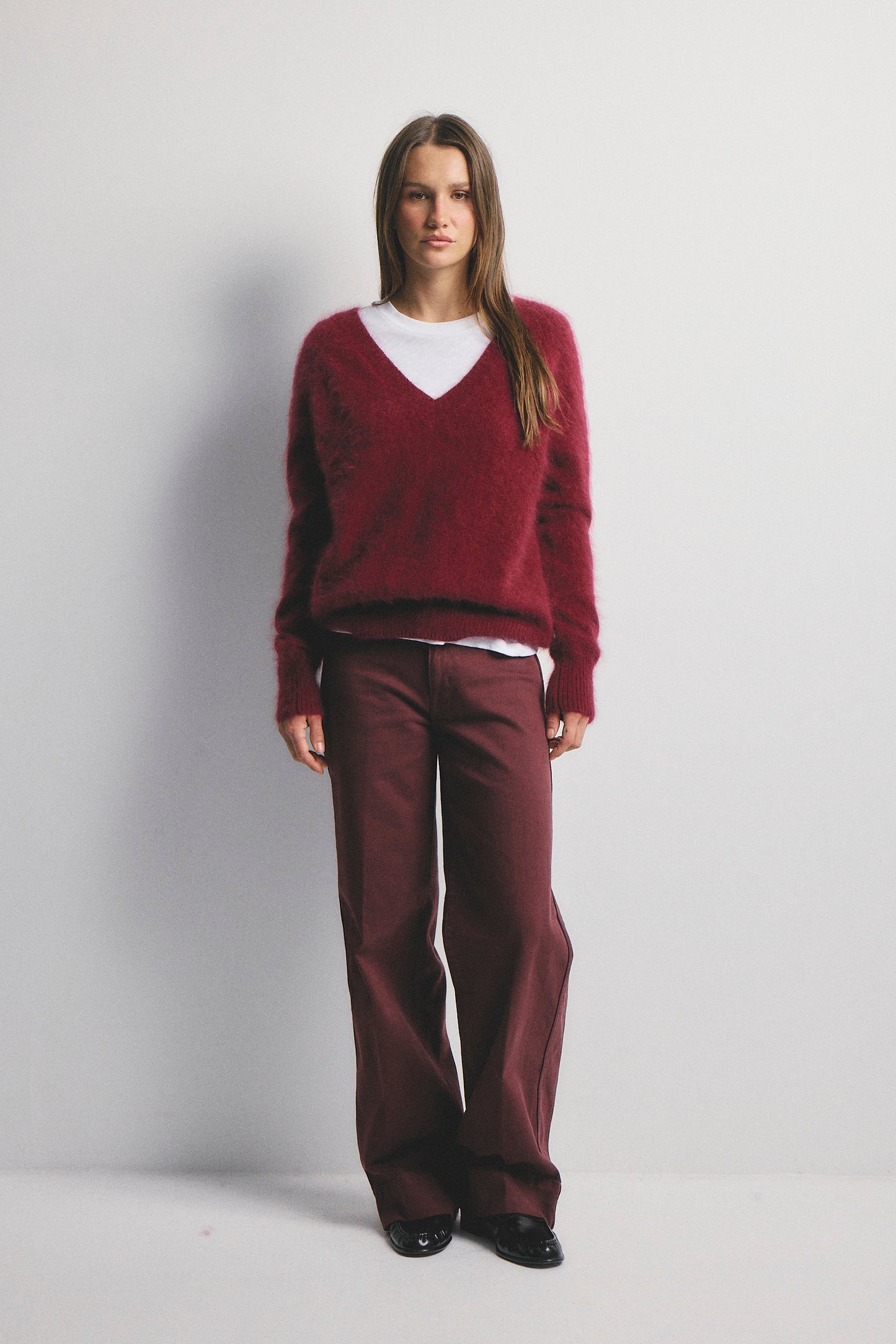 Olivia V-Neck Knit - Cerise