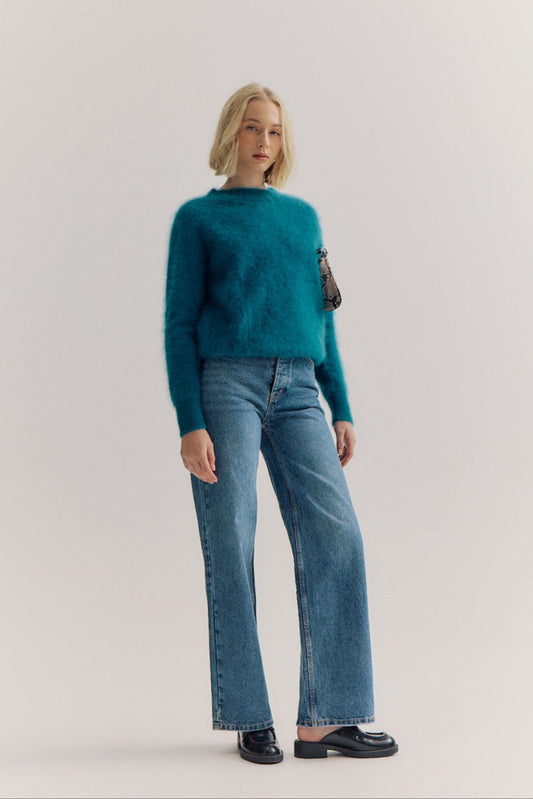 Adele Crew Neck Knit - Ocean