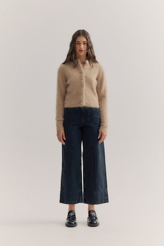 Bella Button up Cardigan - Latte