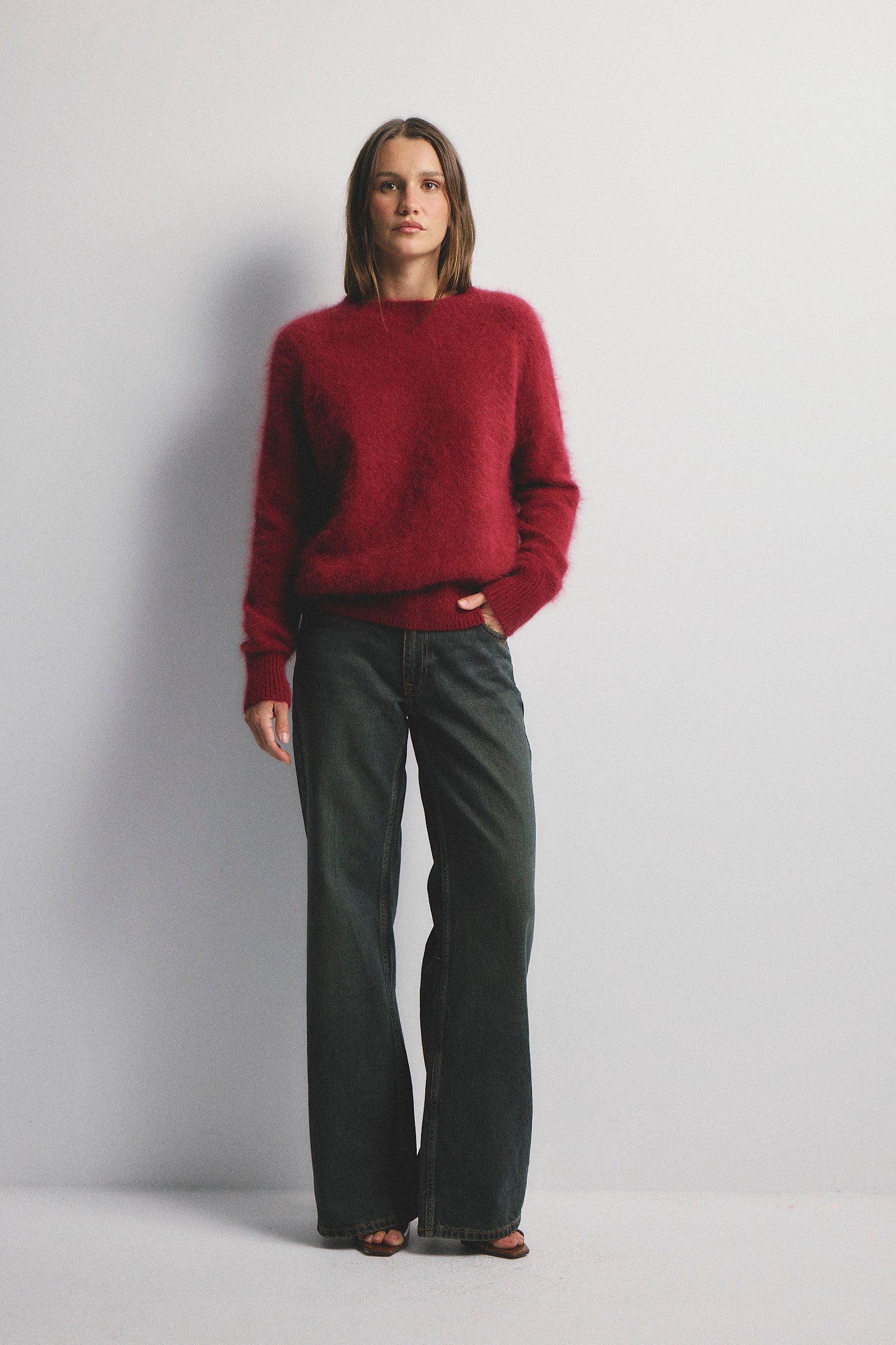Adele Crew Neck Knit - Cerise