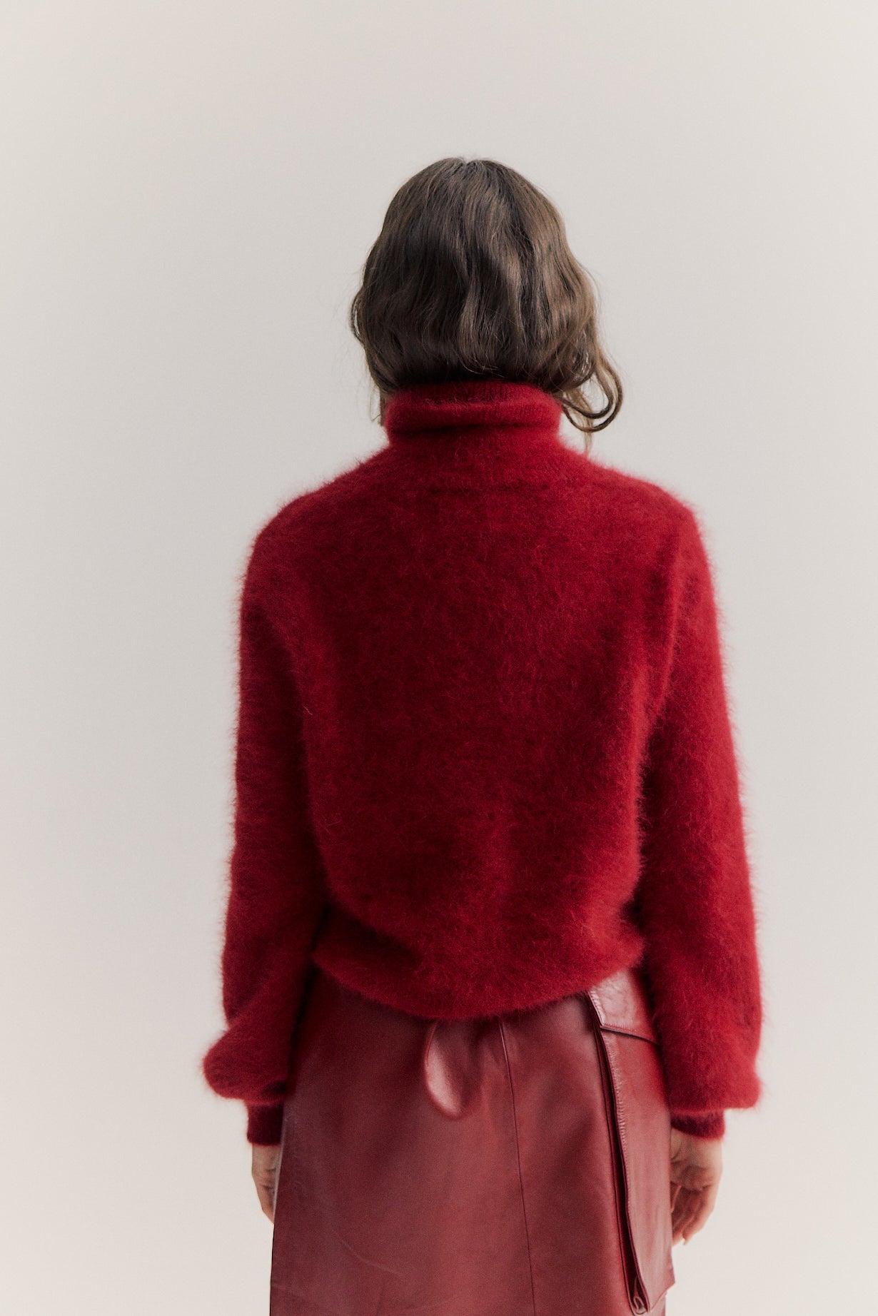 Maya Roll Neck Knit - Merlot