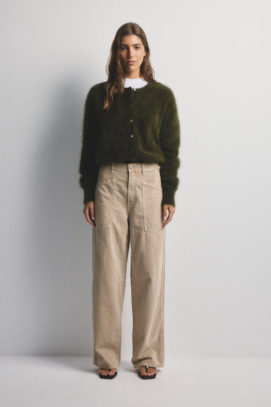 Frankie Crew Cardigan - Moss