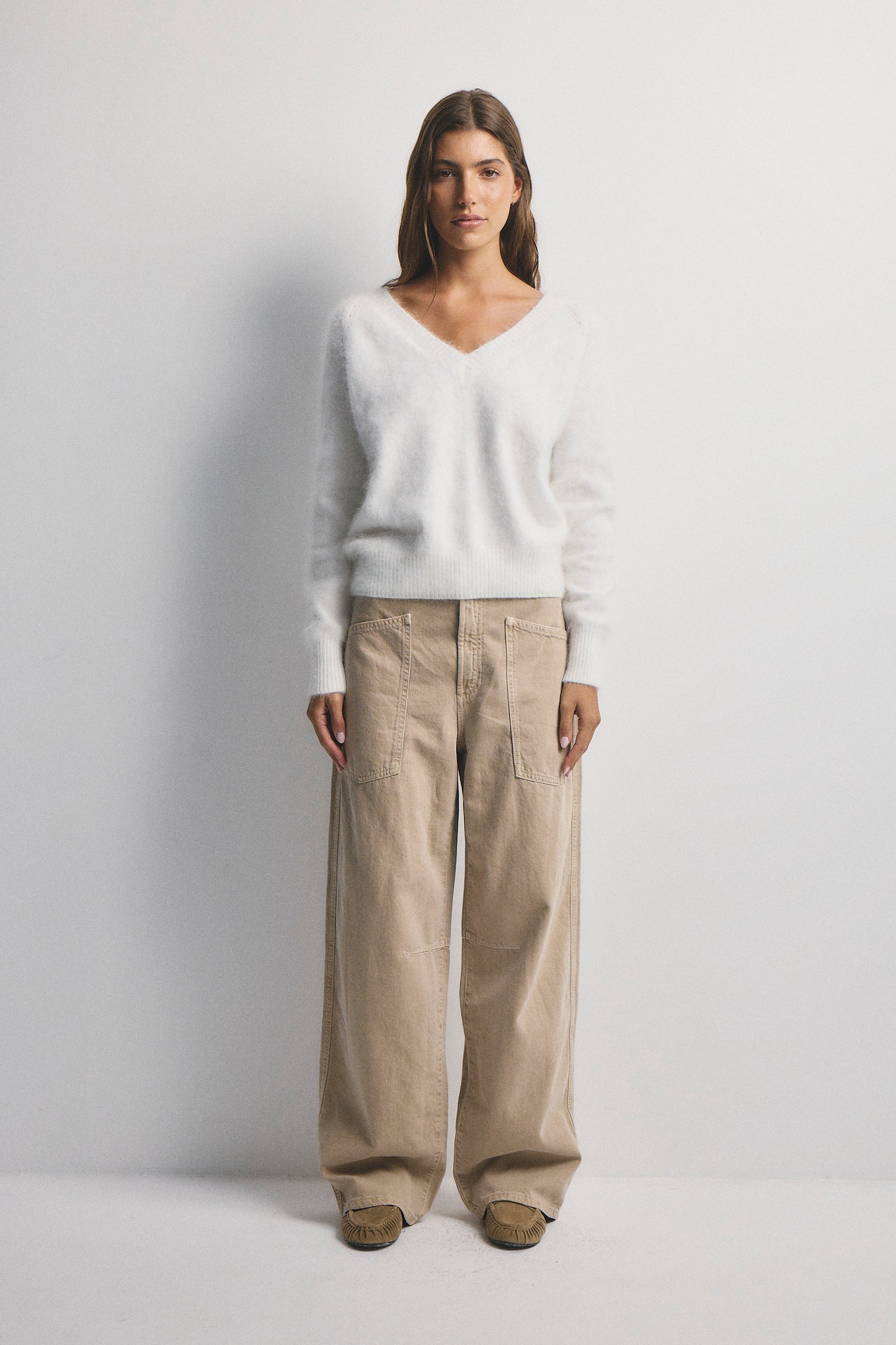 Olivia V-Neck Knit - Snow