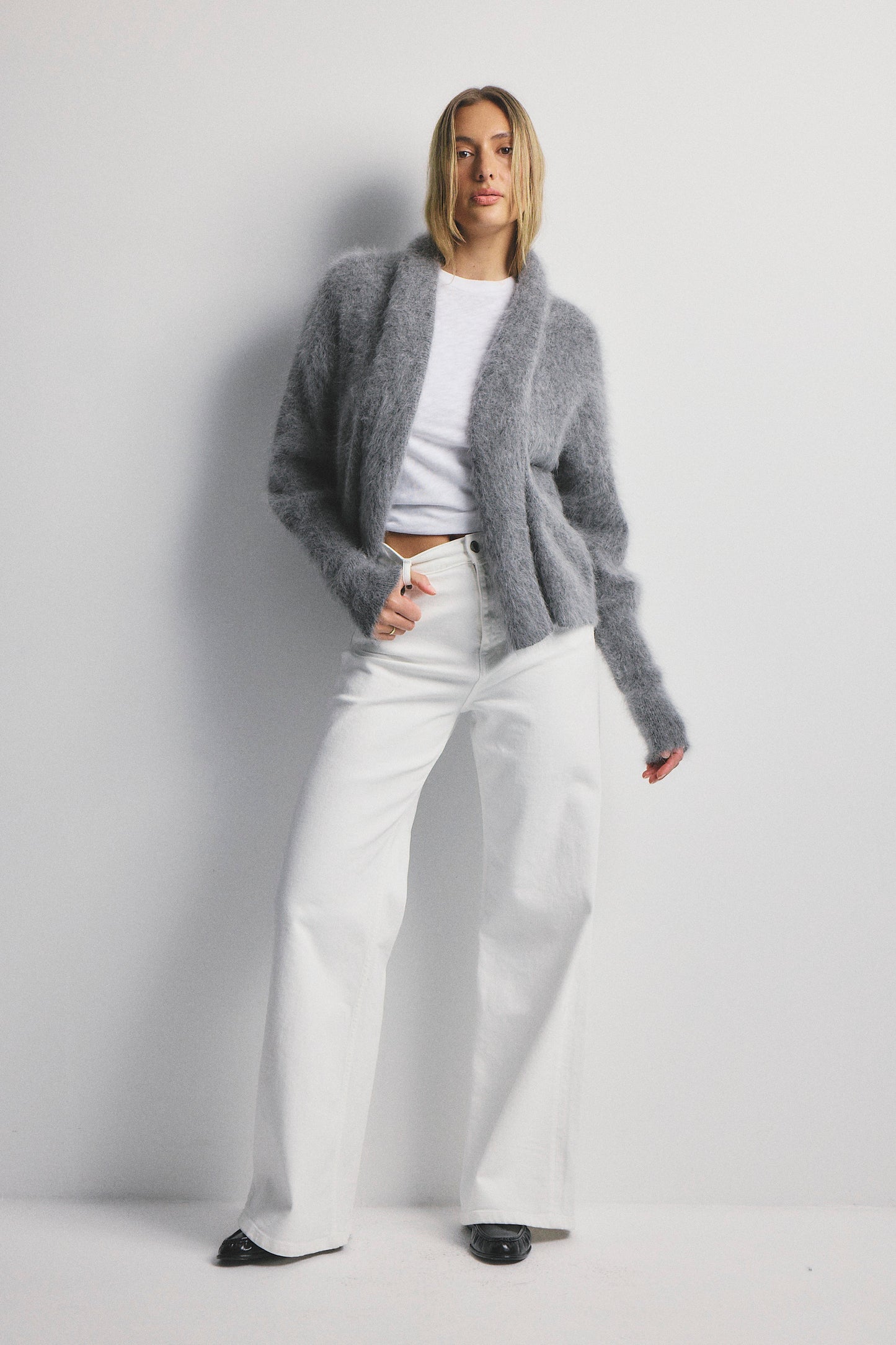 Zoe Open Cardigan - Charcoal