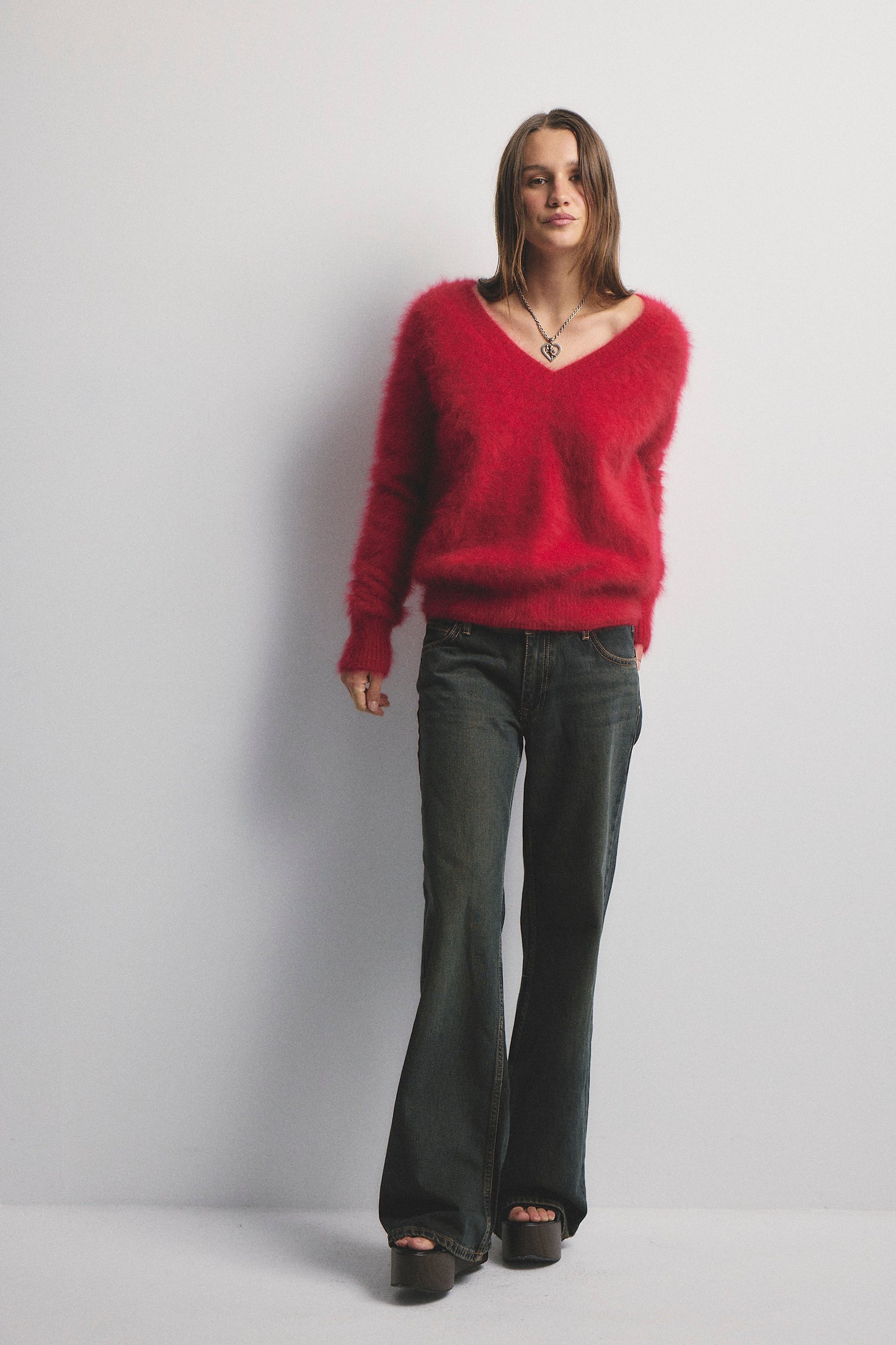 Olivia V-Neck Knit - Flame