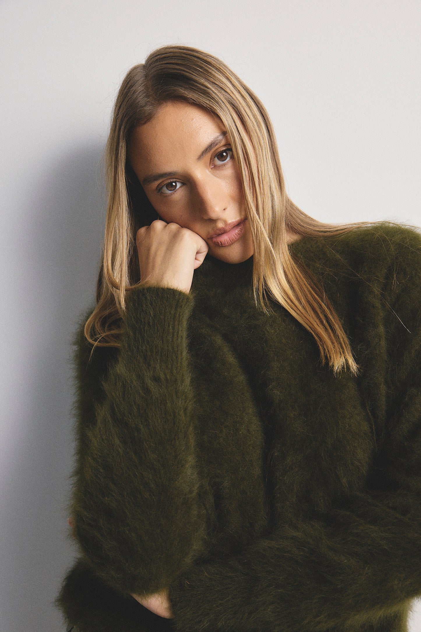 Adele Crew Neck Knit - Moss