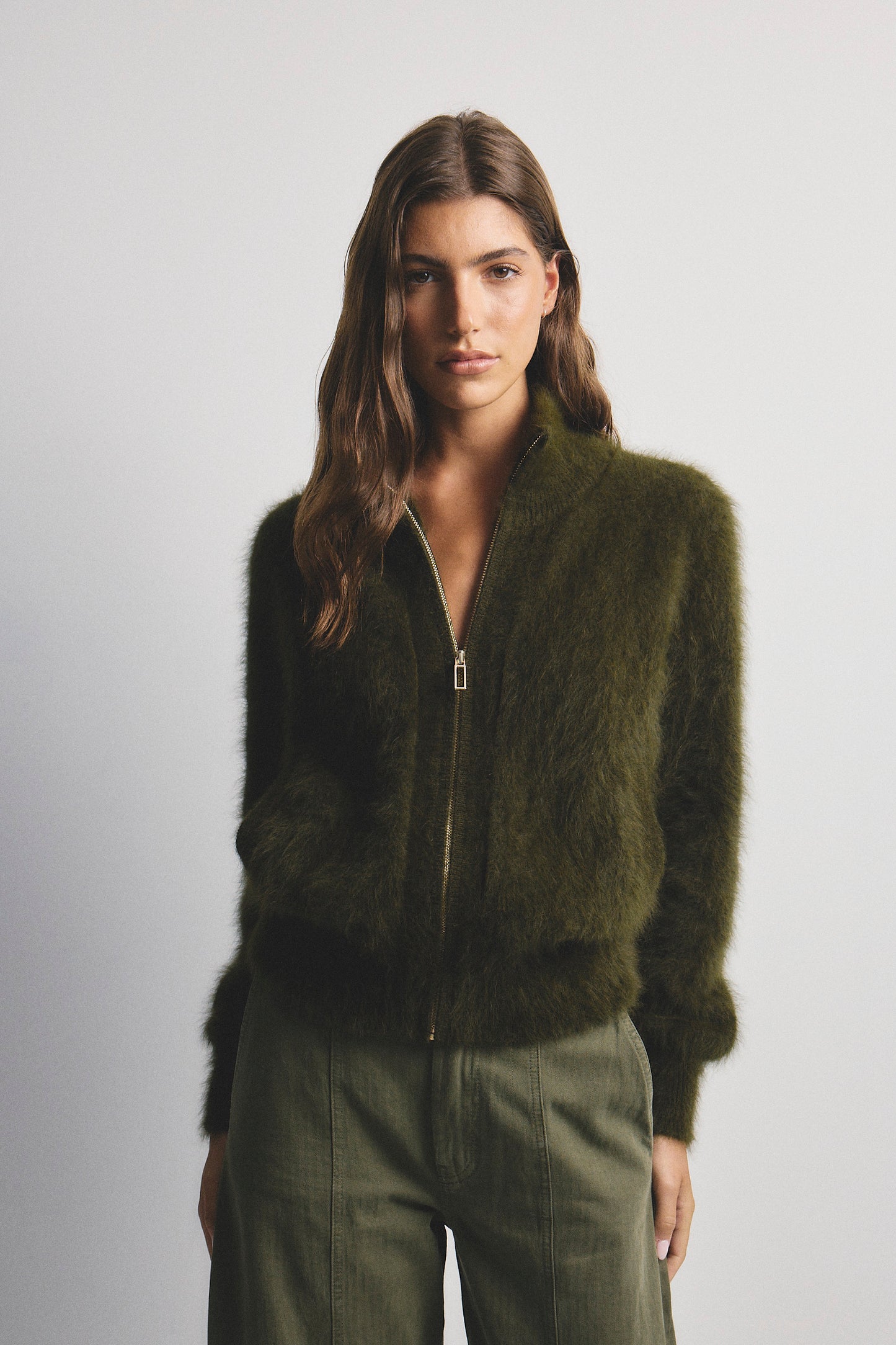 Felix Zip Cardigan - Moss