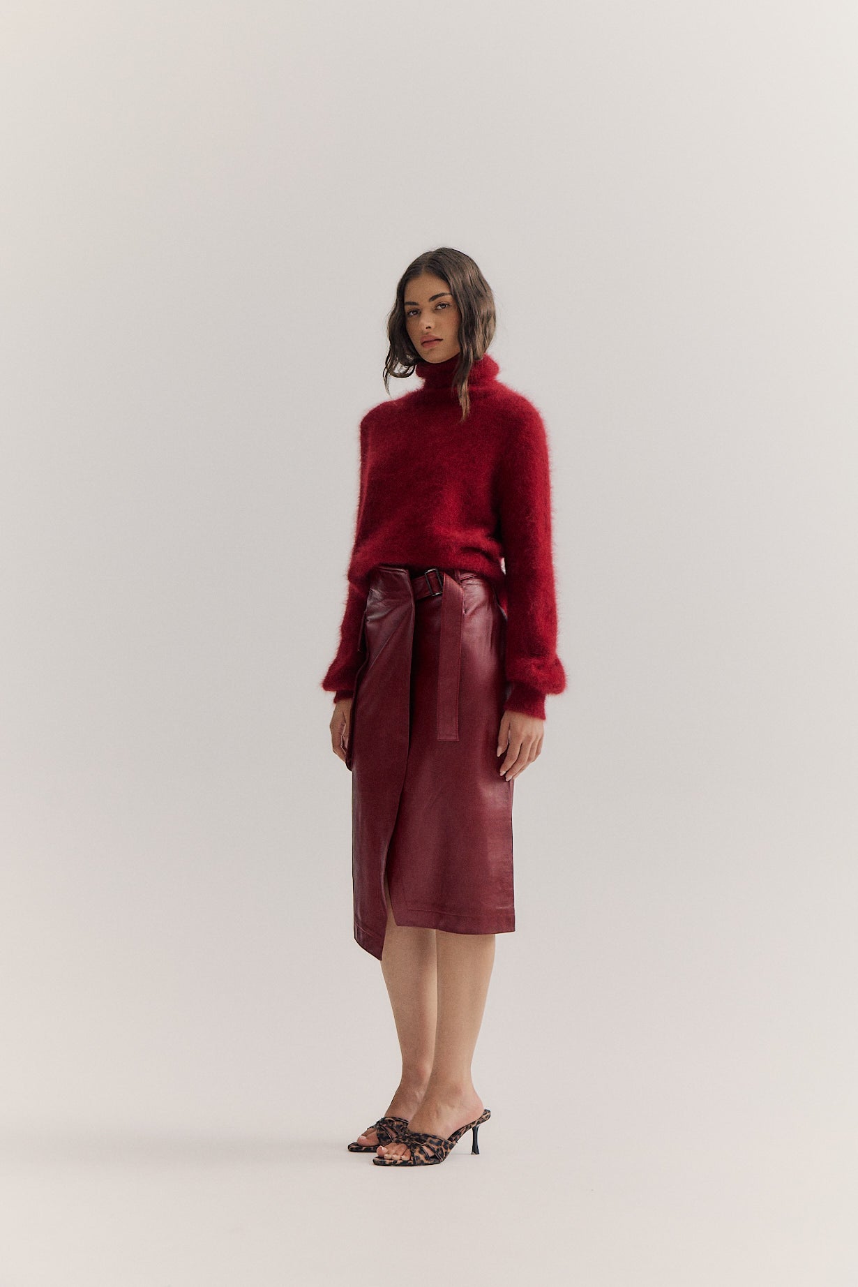 Maya Roll Neck Knit - Merlot