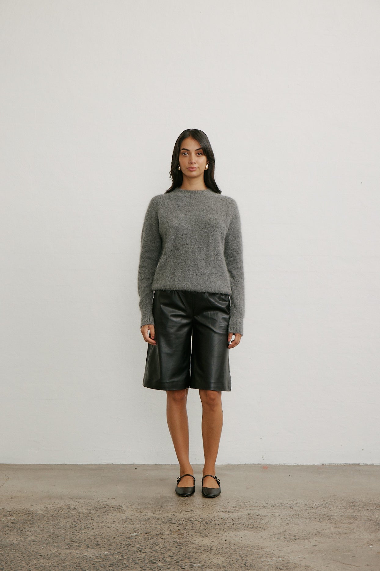 Adele Crew Neck Knit - Charcoal