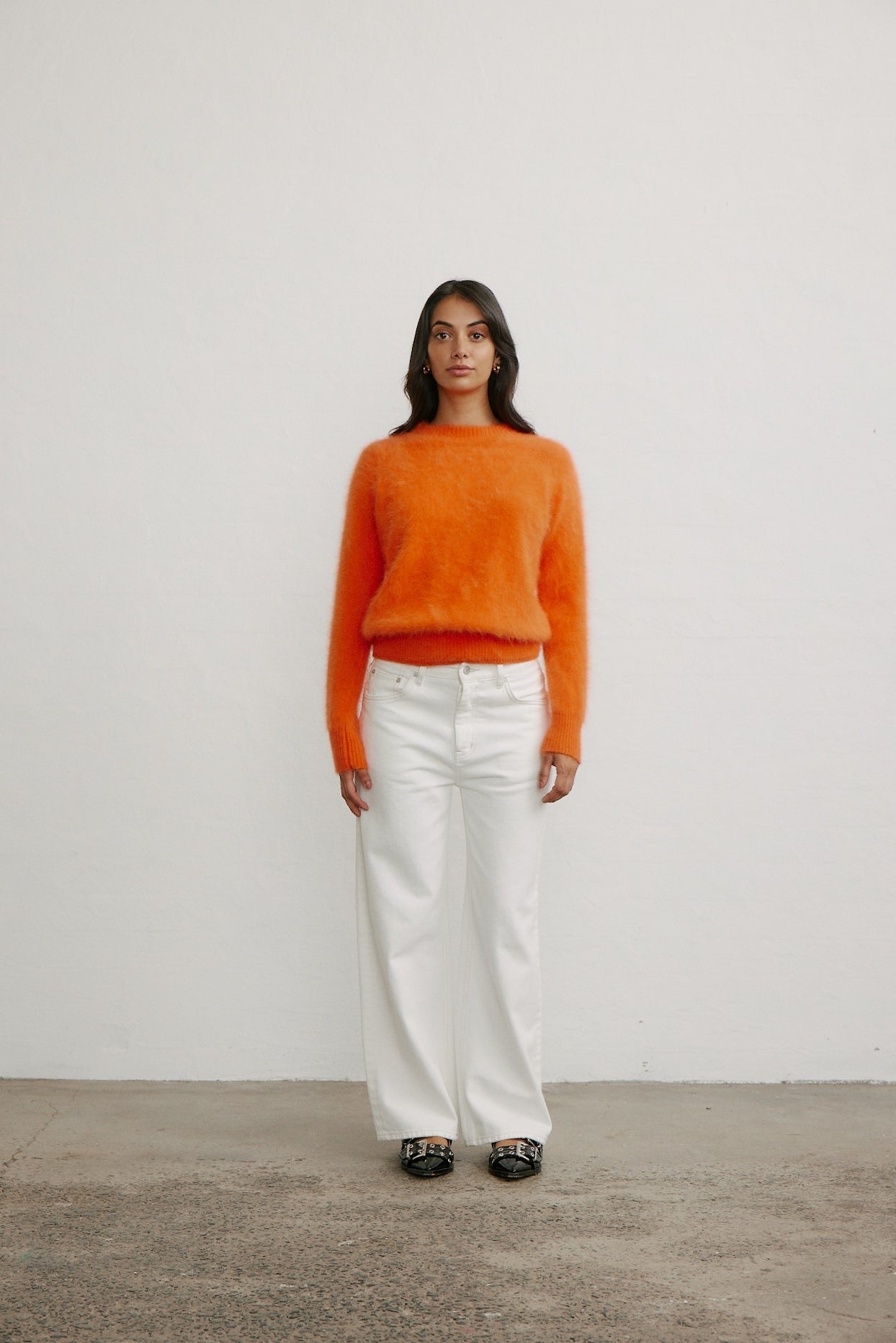 Adele Crew Neck Knit - Tangerine