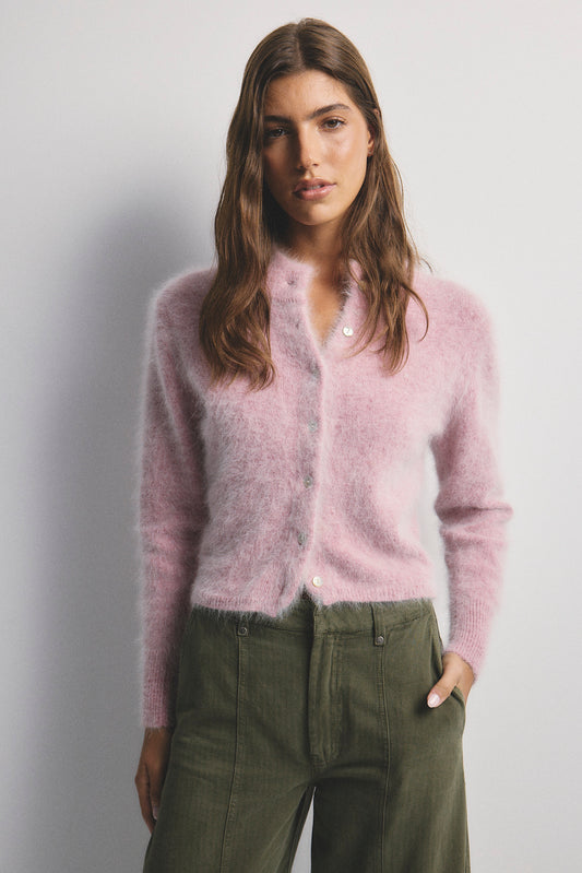 Bella Button up Cardigan - Petal Cloud