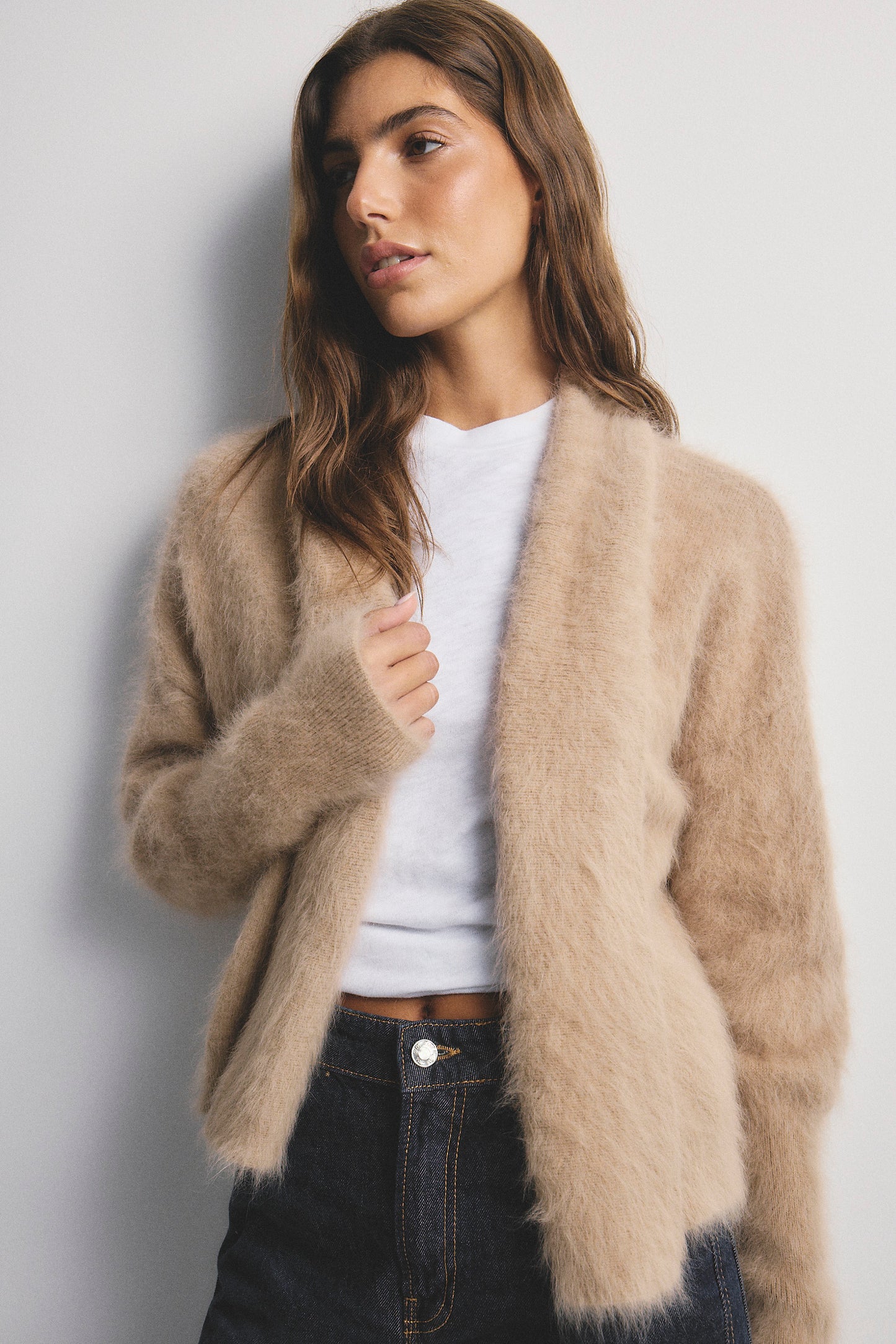Zoe Open Cardigan - Latte