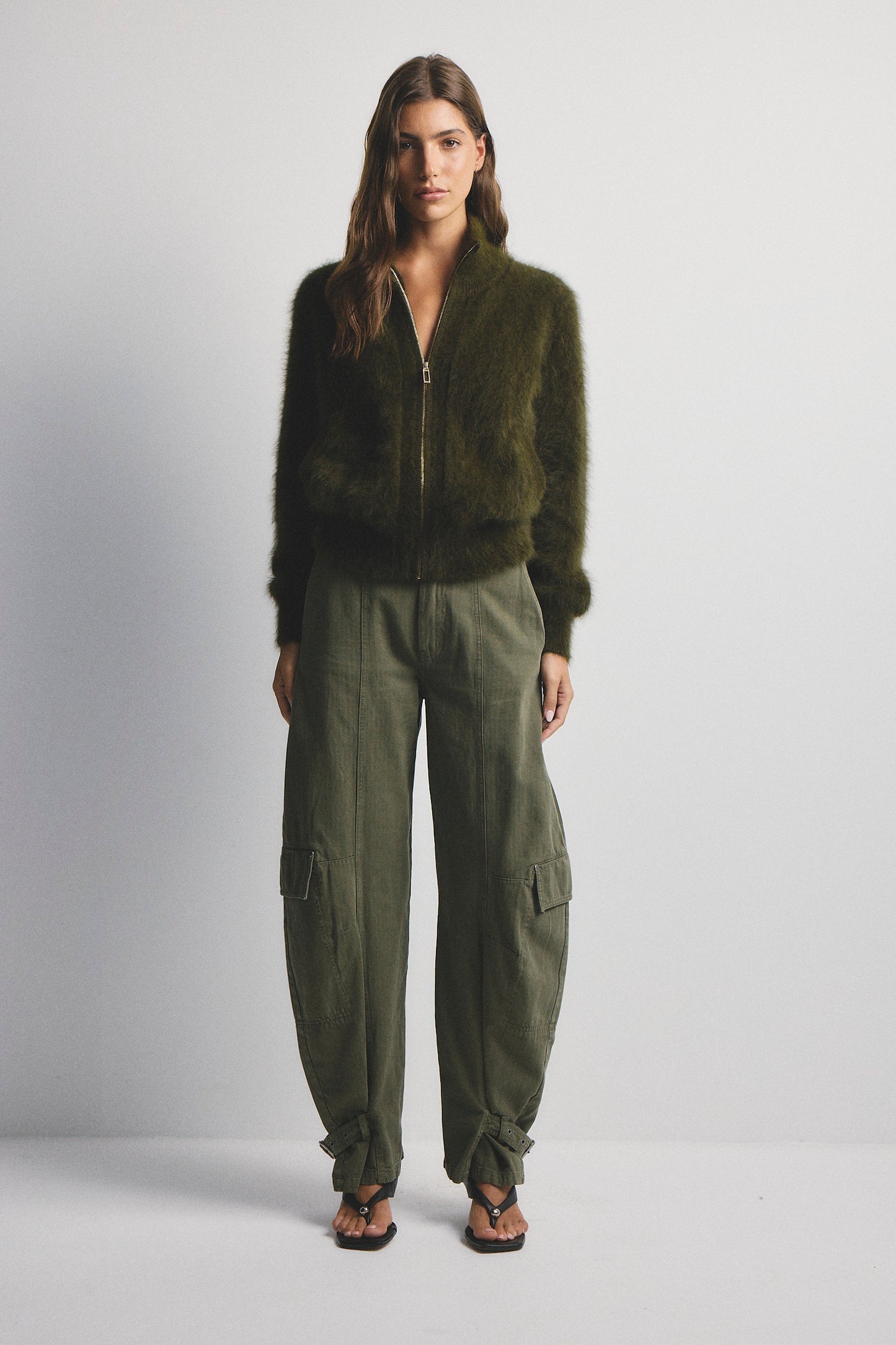 Felix Zip Cardigan - Moss