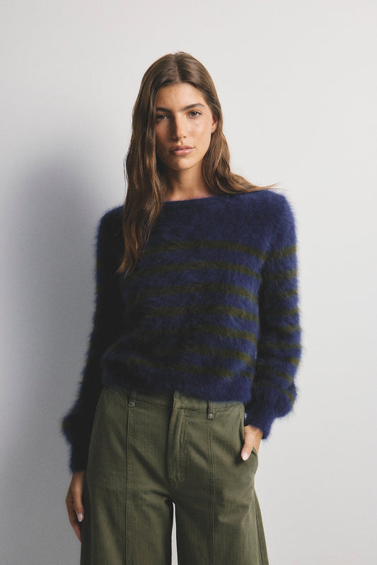 Tara Stripe Knit - Navy