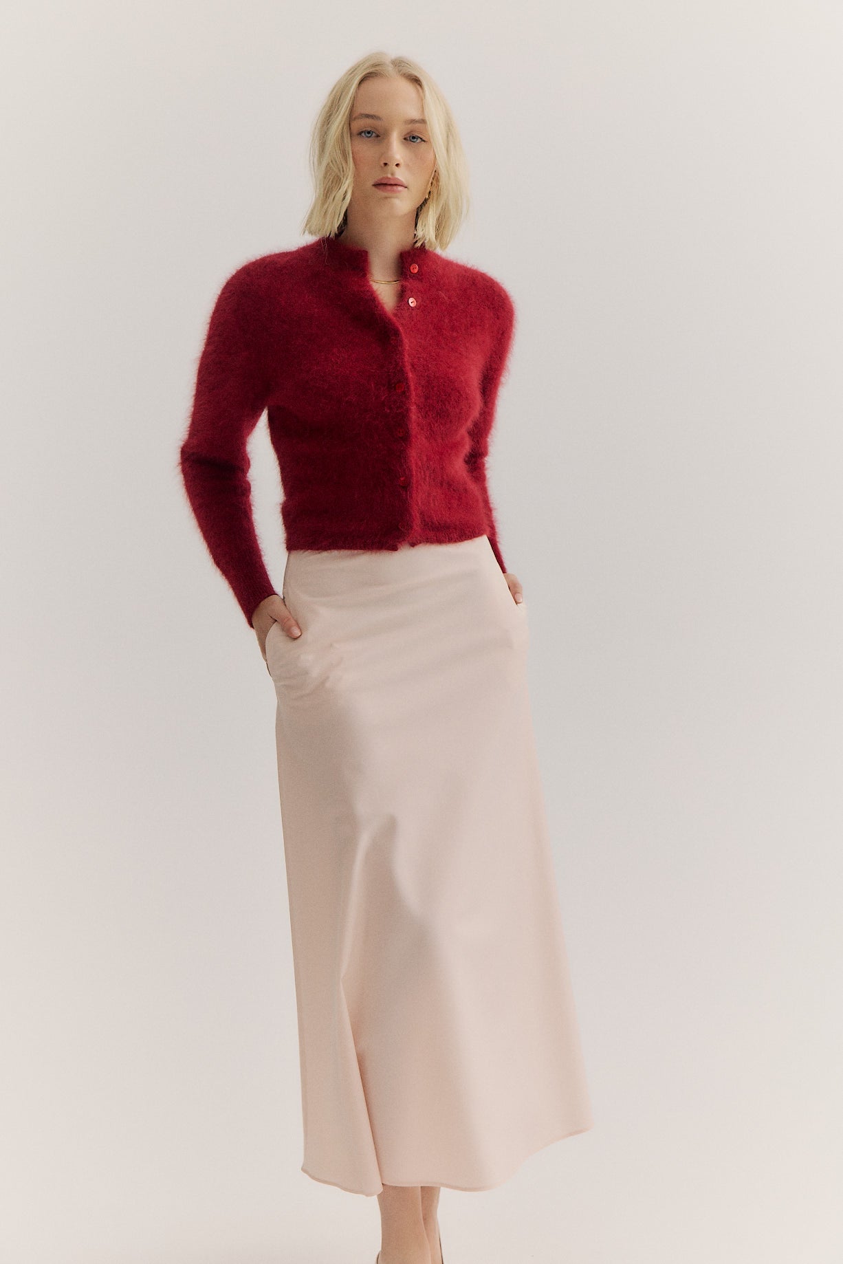 Bella Button up Cardigan - Merlot