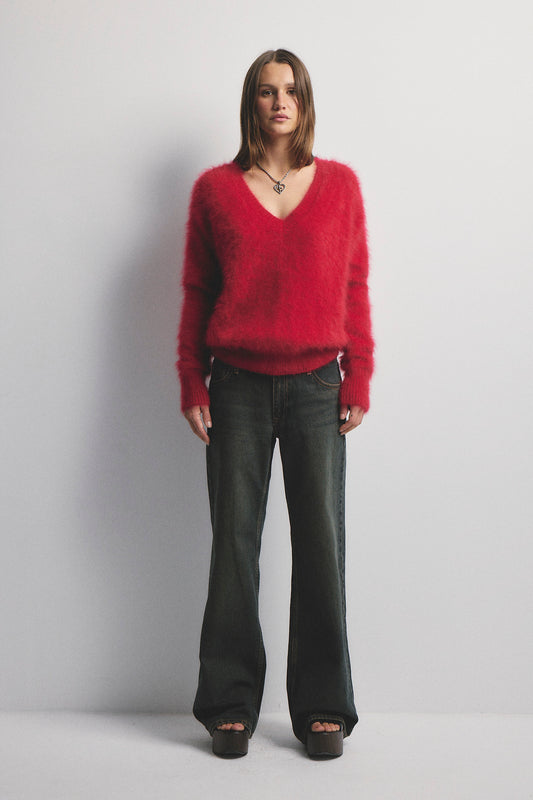 Olivia V-Neck Knit - Flame
