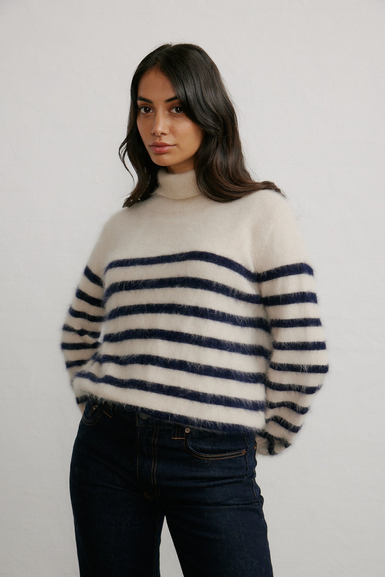 Tessa Roll Neck Knit - Oatmeal