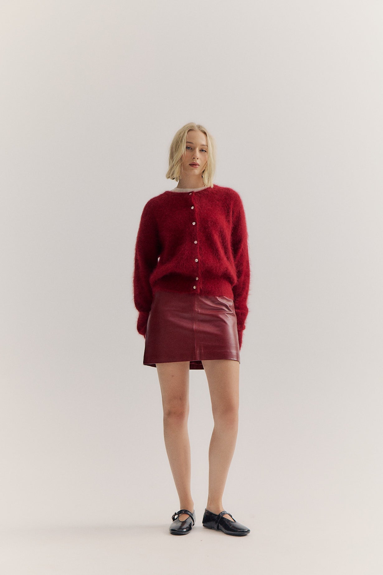 Frankie Crew Cardigan - Merlot