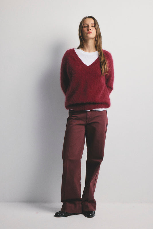 Olivia V-Neck Knit - Cerise