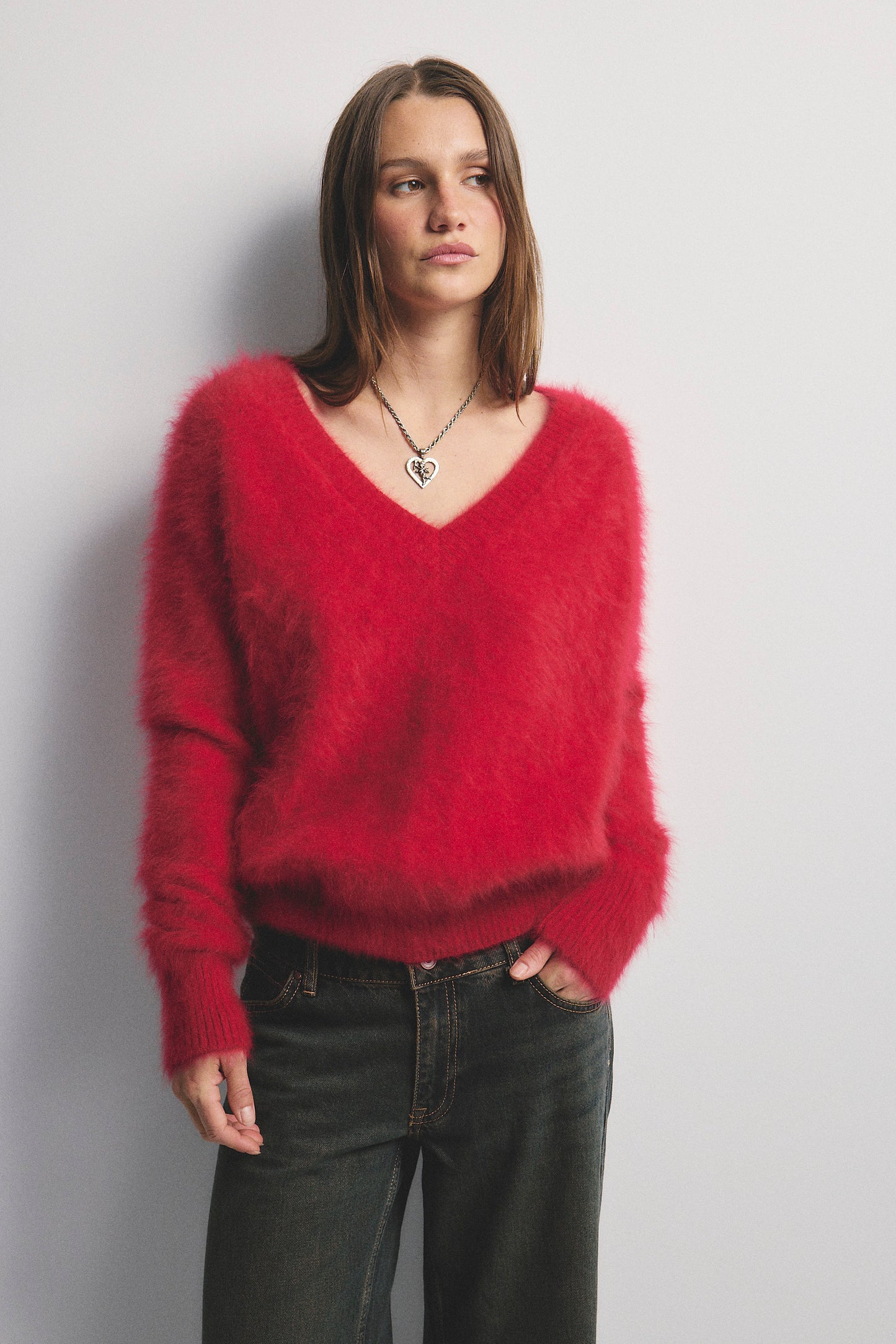 Olivia V-Neck Knit - Flame