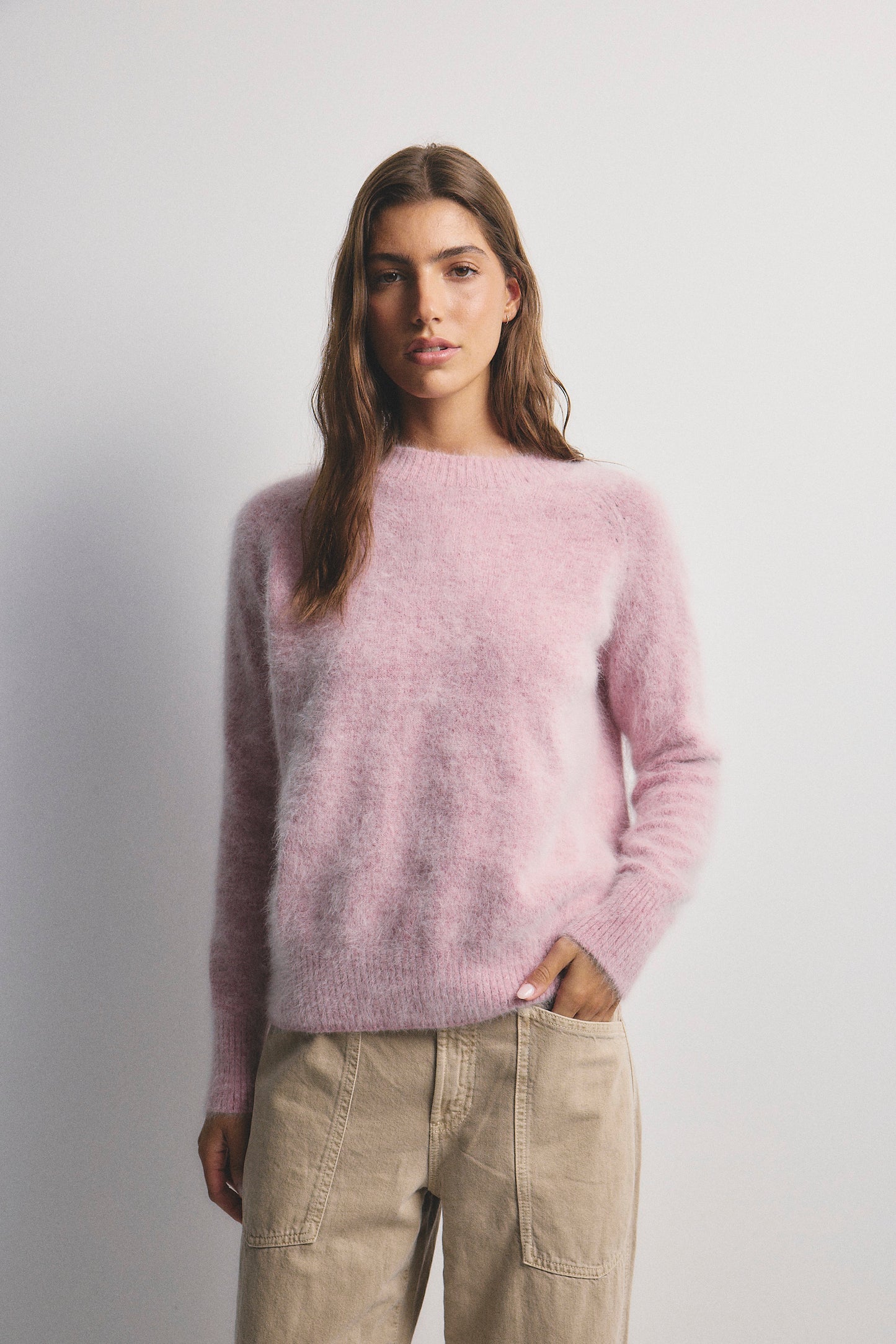 Adele Crew Neck Knit - Petal Cloud