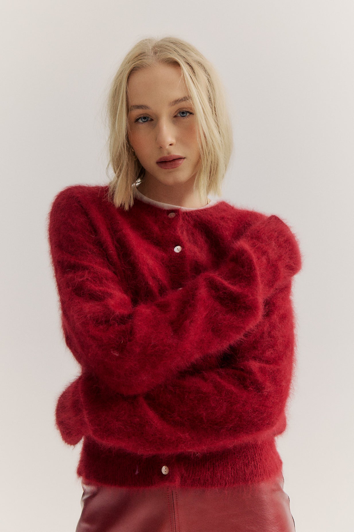 Frankie Crew Cardigan - Merlot