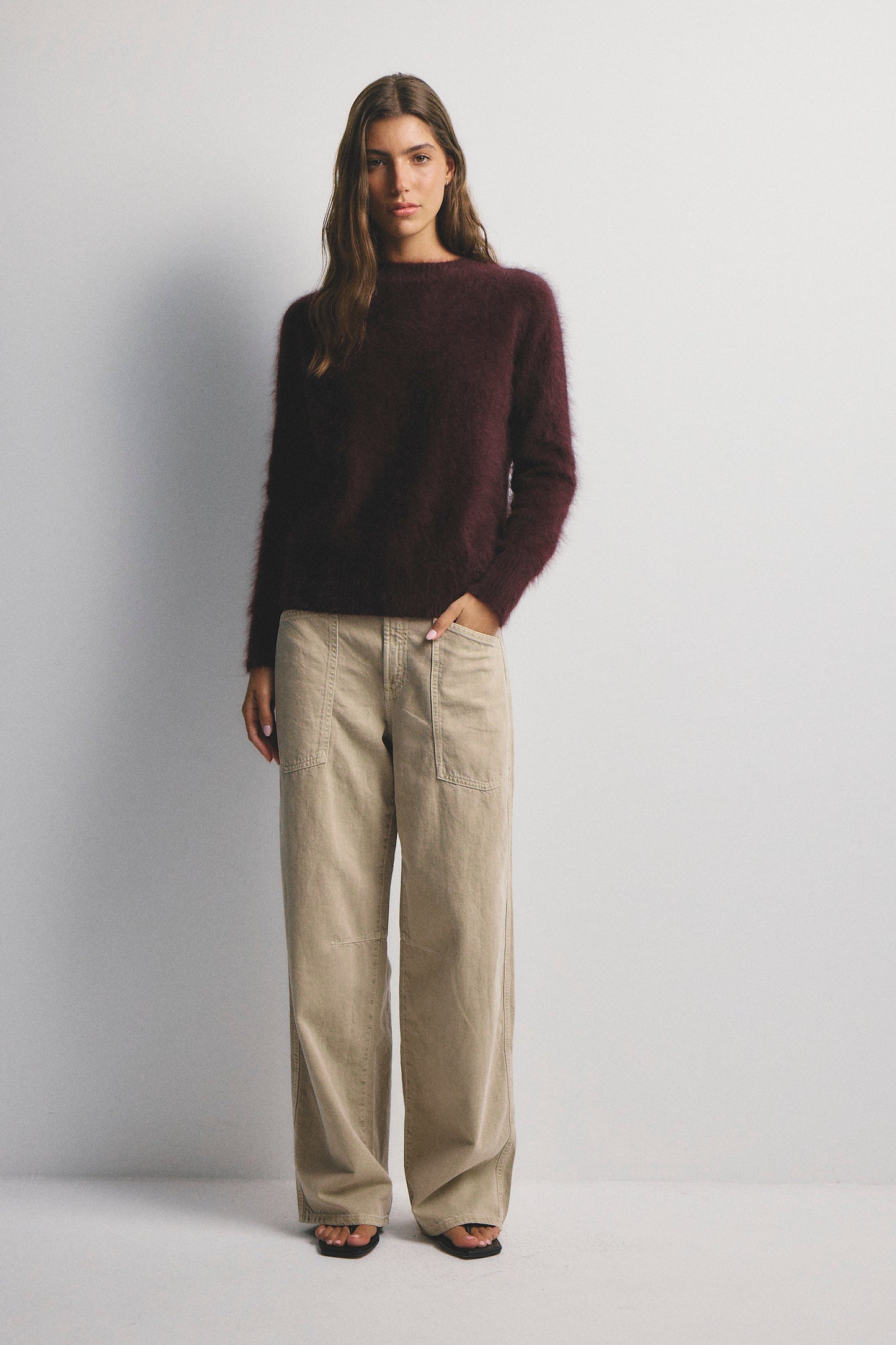 Adele Crew Neck Knit - Aubergine