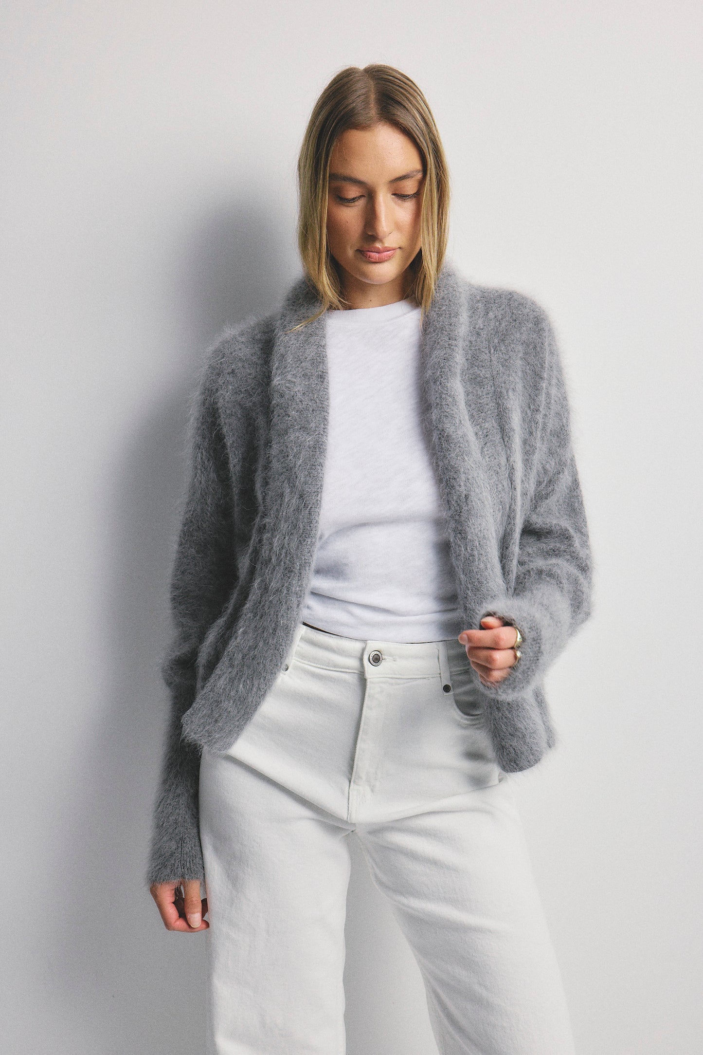 Zoe Open Cardigan - Charcoal