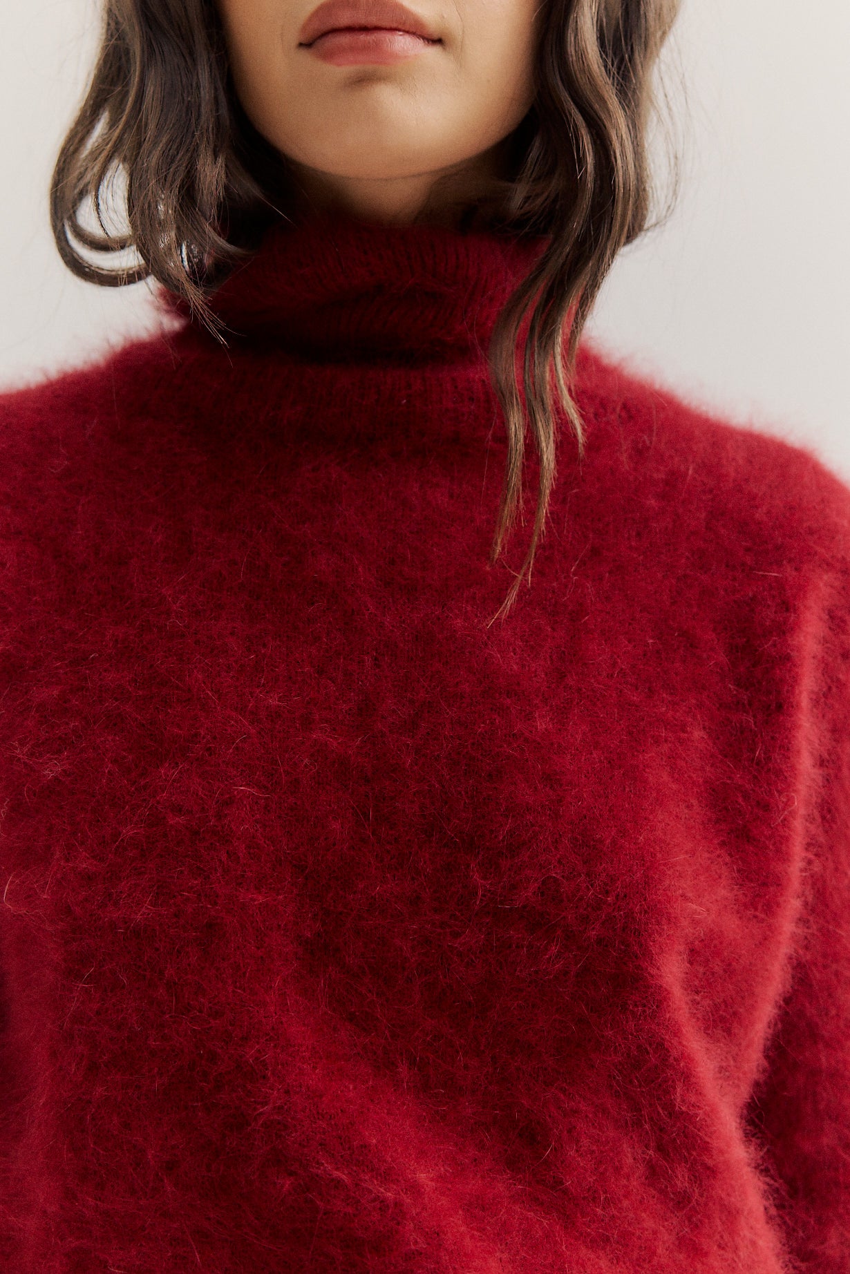 Maya Roll Neck Knit - Merlot