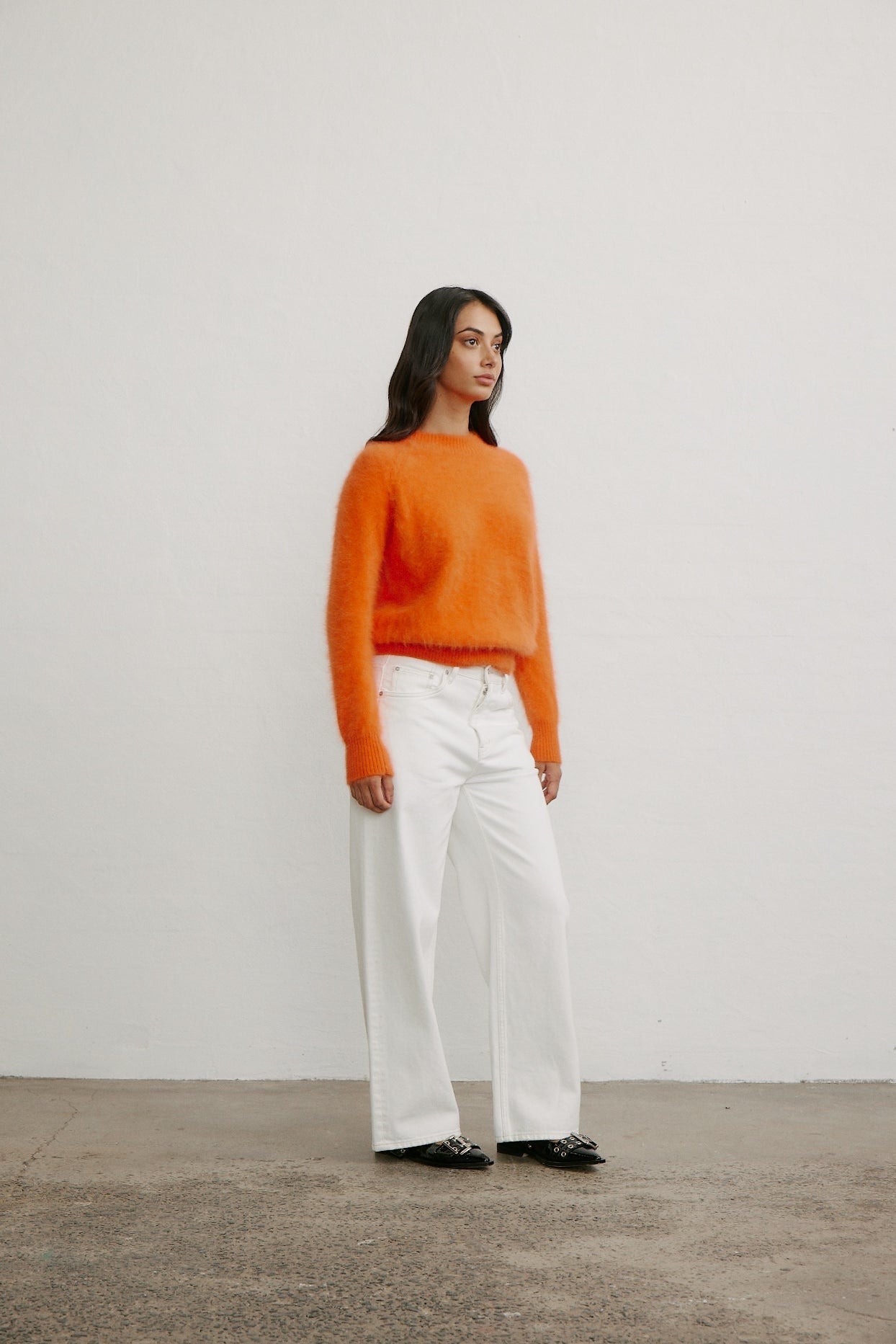 Adele Crew Neck Knit - Tangerine