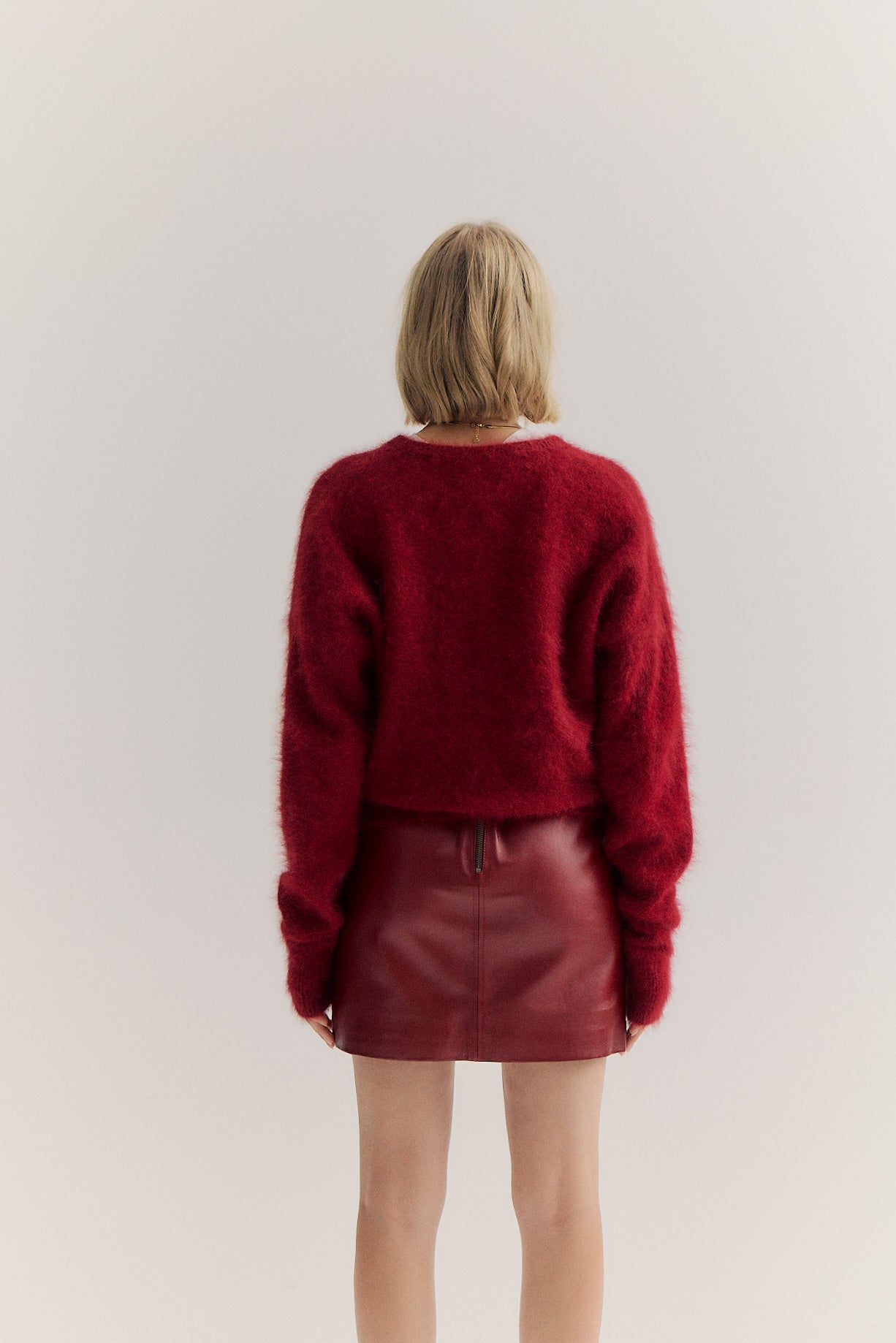 Frankie Crew Cardigan - Merlot