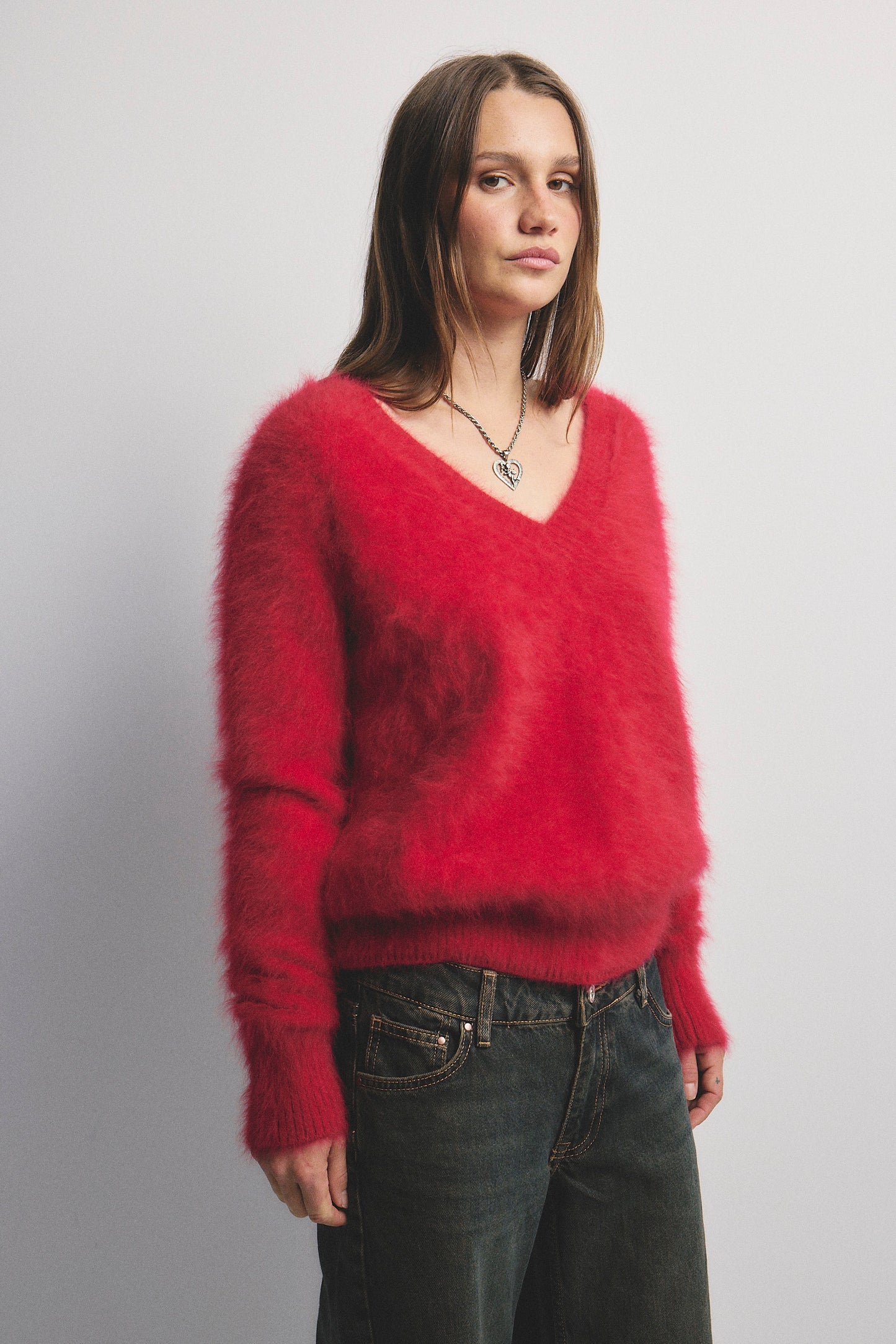 Olivia V-Neck Knit - Flame