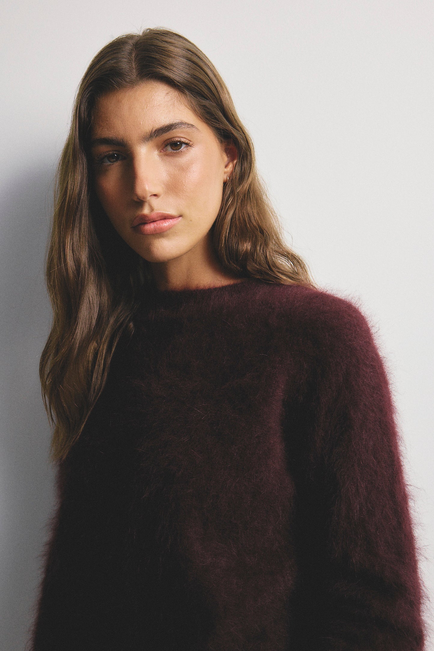 Adele Crew Neck Knit - Aubergine
